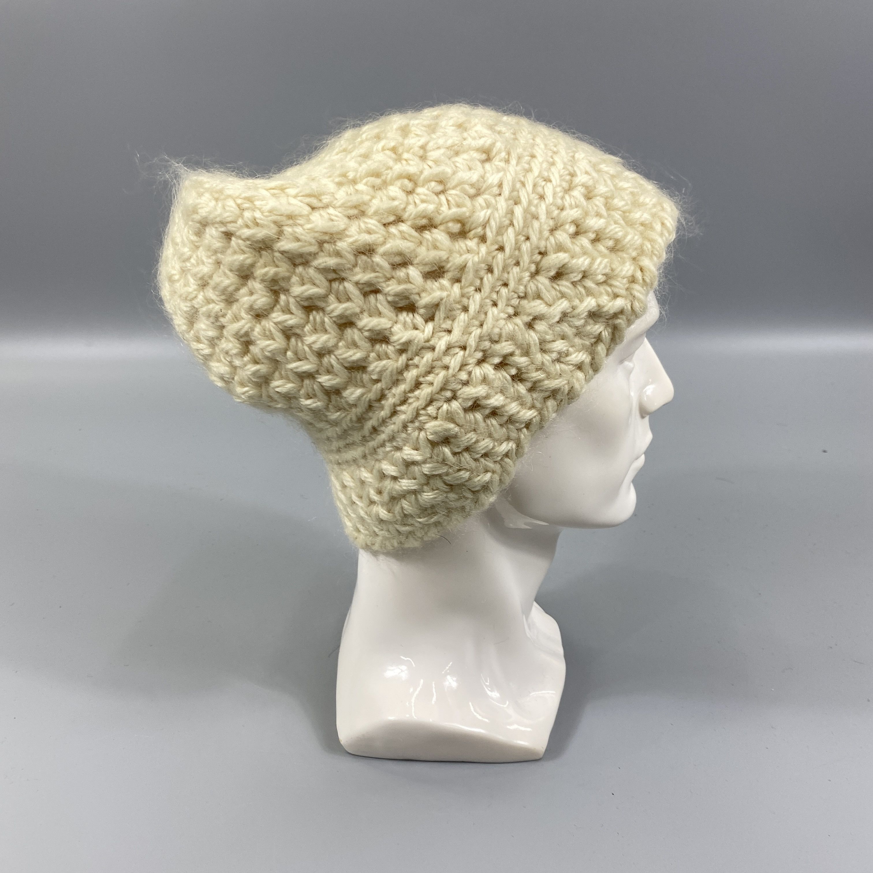 Japanese Brand Knit Cream Snow Cap Beanie Hat -BN1158 Size ONE SIZE - 3 Thumbnail