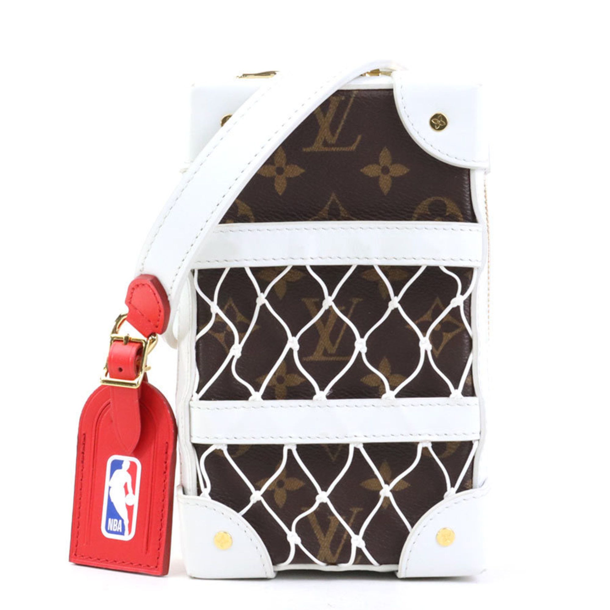 Louis Vuitton Louis Vuitton LV x NBA Monogram Soft Trunk Phone Box Body Bag in Canvas, Brown and White, Men's, M80102 90195a Size ONE SIZE - 1 Thumbnail