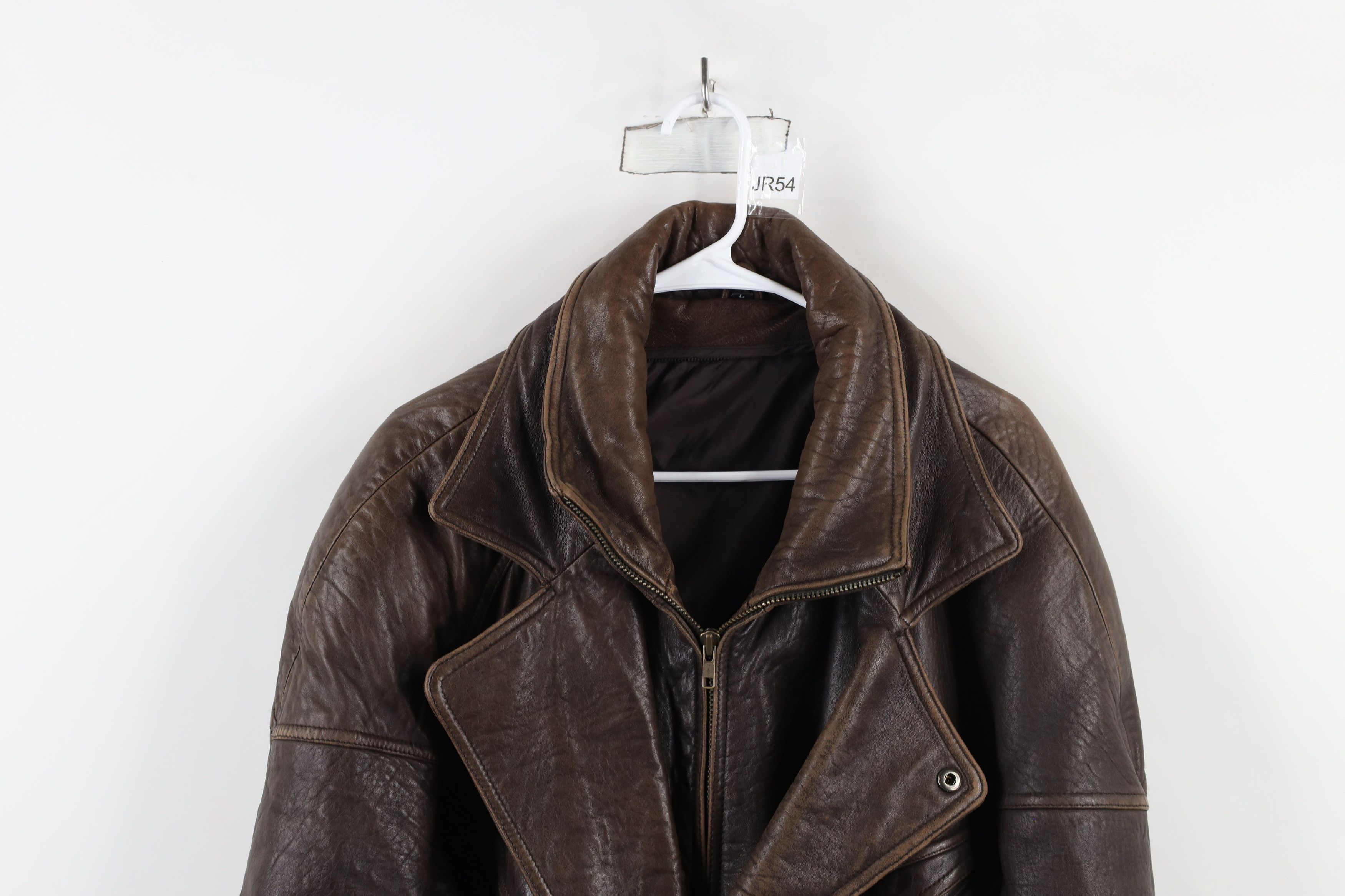 Vintage Vintage 90s Streetwear Leather Flight Bomber Jacket Brown Size US L / EU 52-54 / 3 - 2 Thumbnail