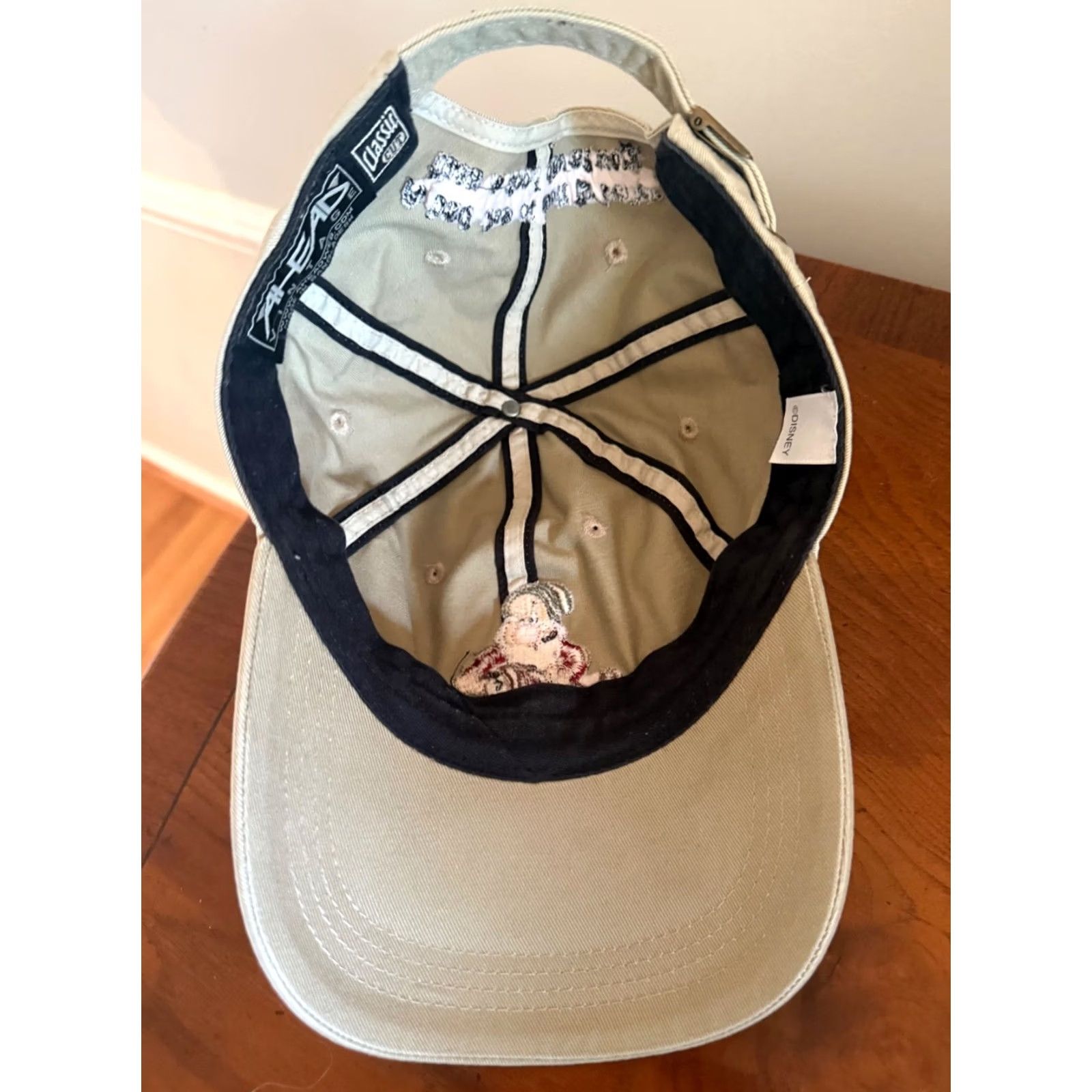 Vintage VINTAGE Disney Hat Cap Strap Back Beige Snow White Dwarfs Grumpy Golfer Mens Size ONE SIZE - 4 Thumbnail