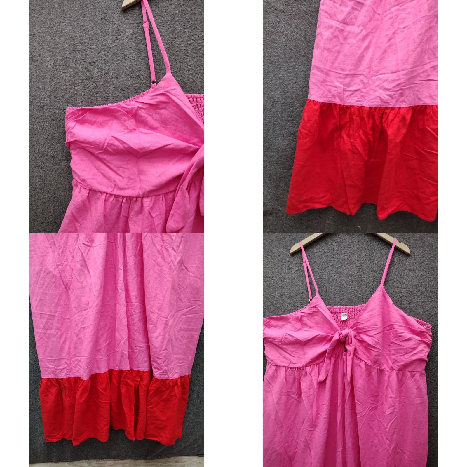 Pinko Tabitha Brown Pink Sleeveless Tie Front Midi Dress 4X Womens Plus Pink Tie Front Midi Dress Size XXL / US 16-18 / IT 52-54 - 8 Thumbnail
