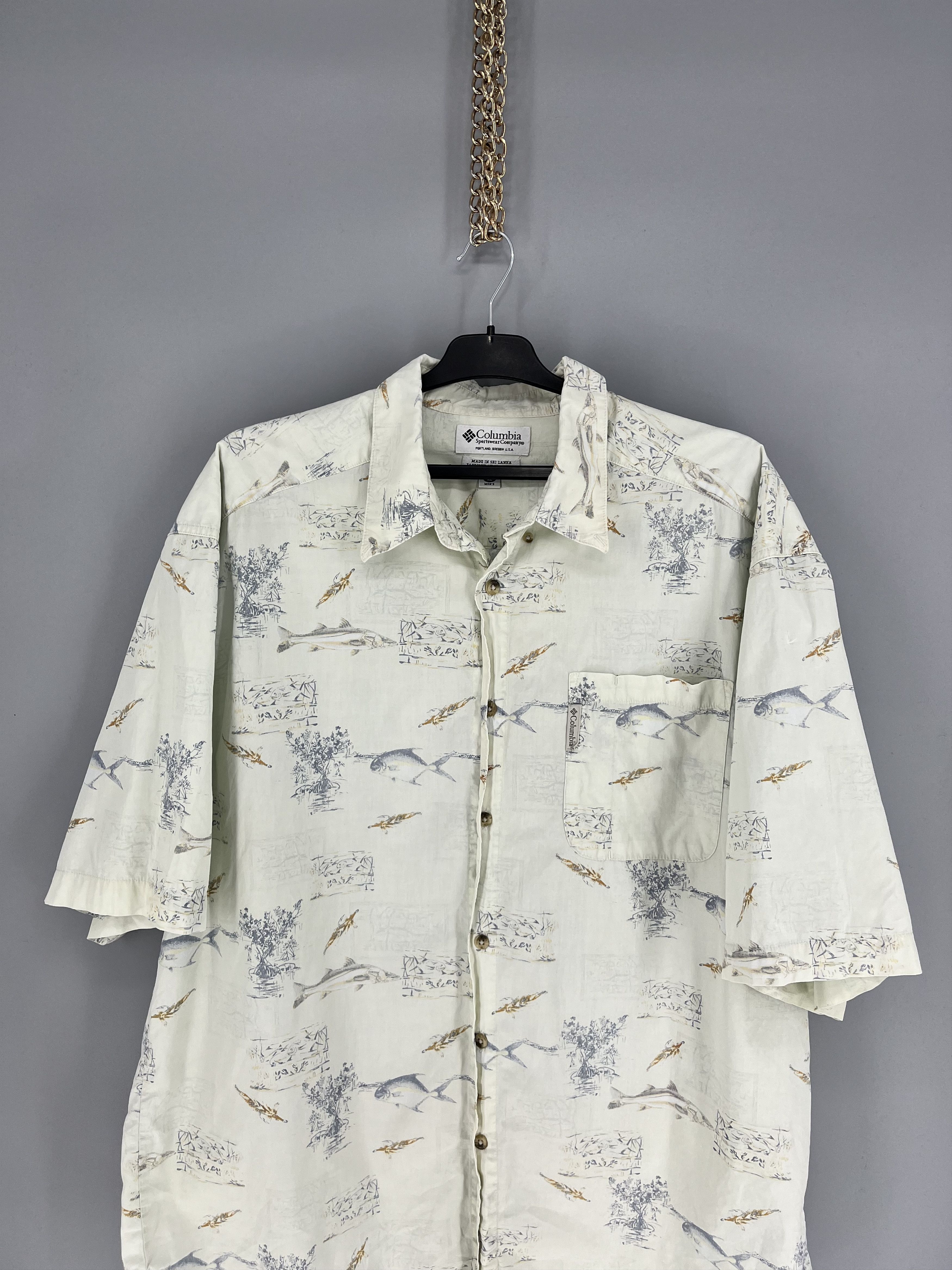 Columbia Vintage Columbia Fish Overprint Beach Hawaiian Shirt XLarge Size US XL / EU 56 / 4 - 6 Thumbnail