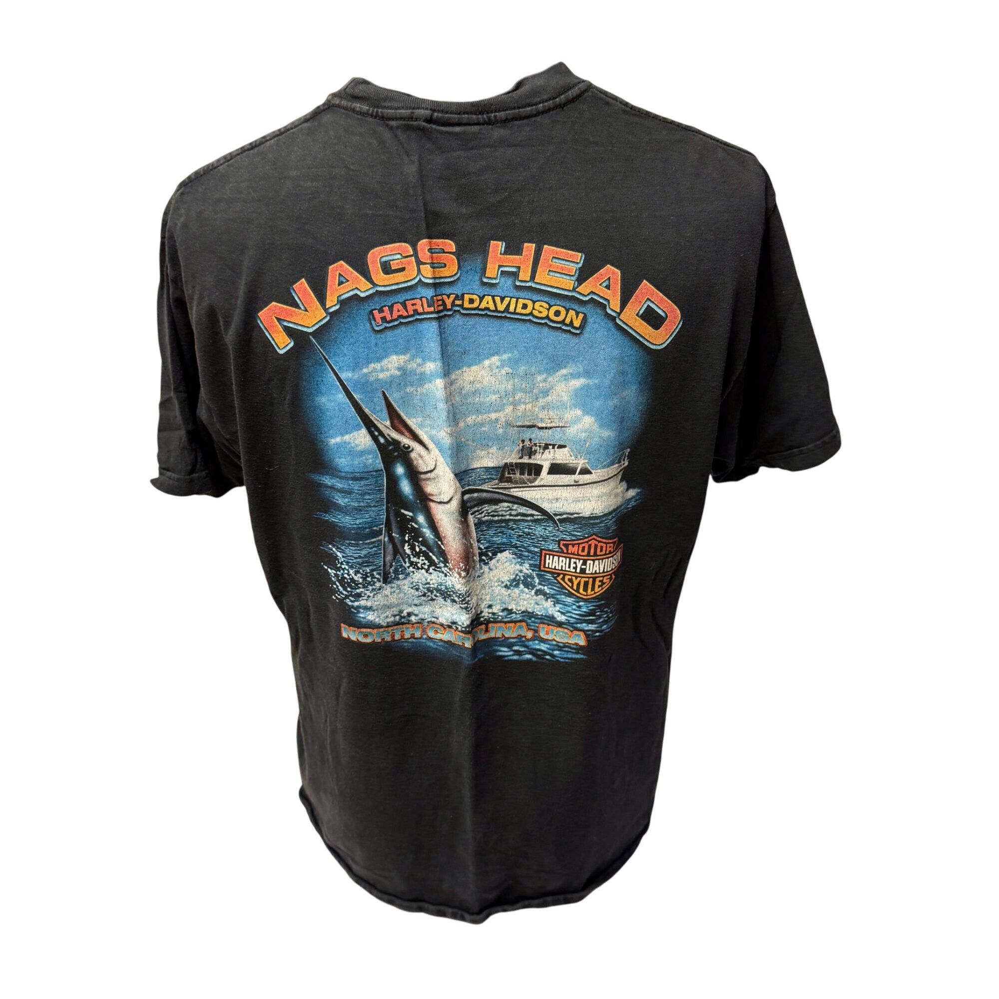 Harley Davidson Motorcycle NAGS HEAD South Carolina SWORDFISH Blue Marlin T Size US L / EU 52-54 / 3 - 3 Thumbnail