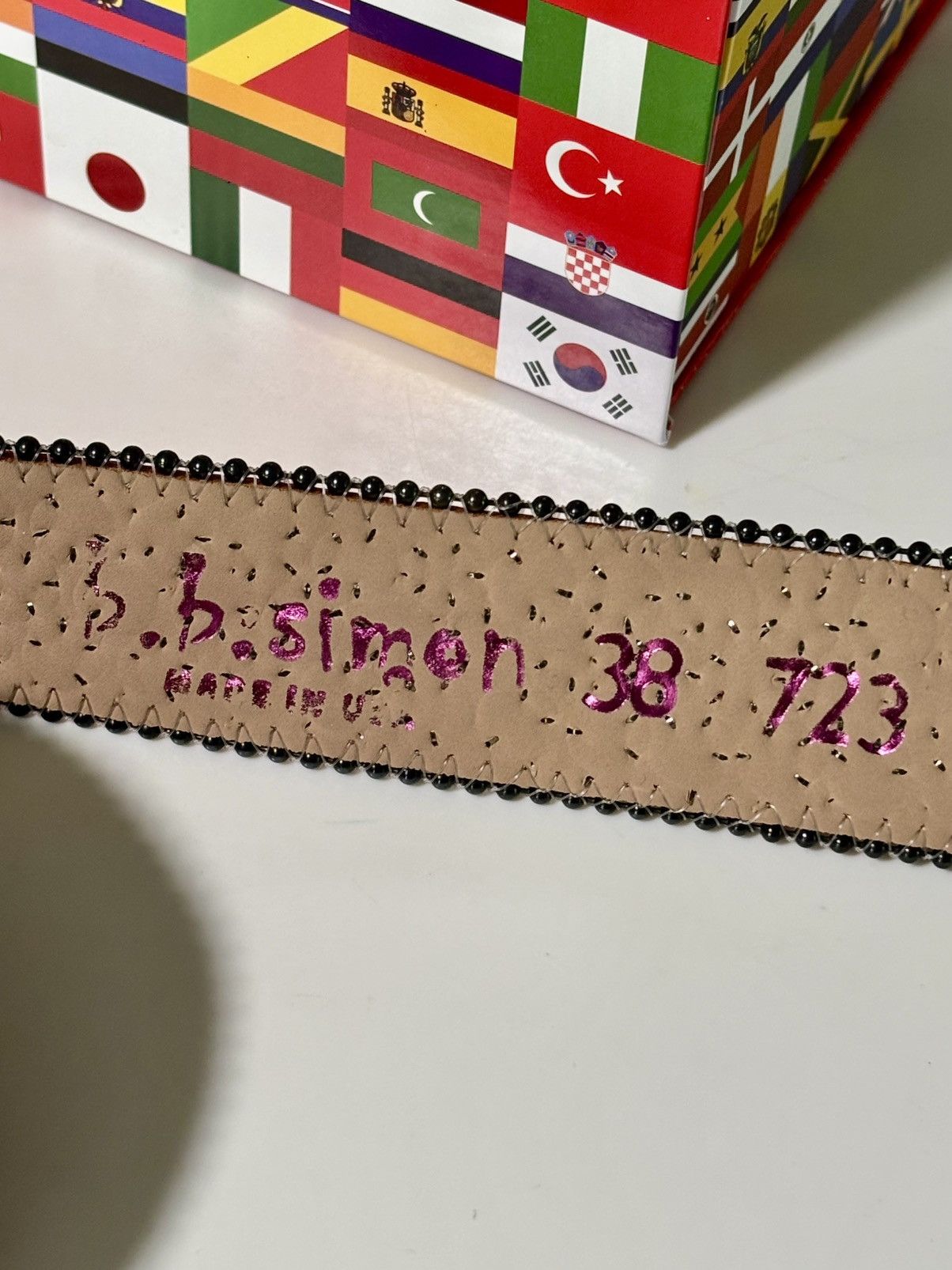 B.B. Simon B.B. Simon Khayyam Red Crystal Belt Size 36 - 6 Thumbnail