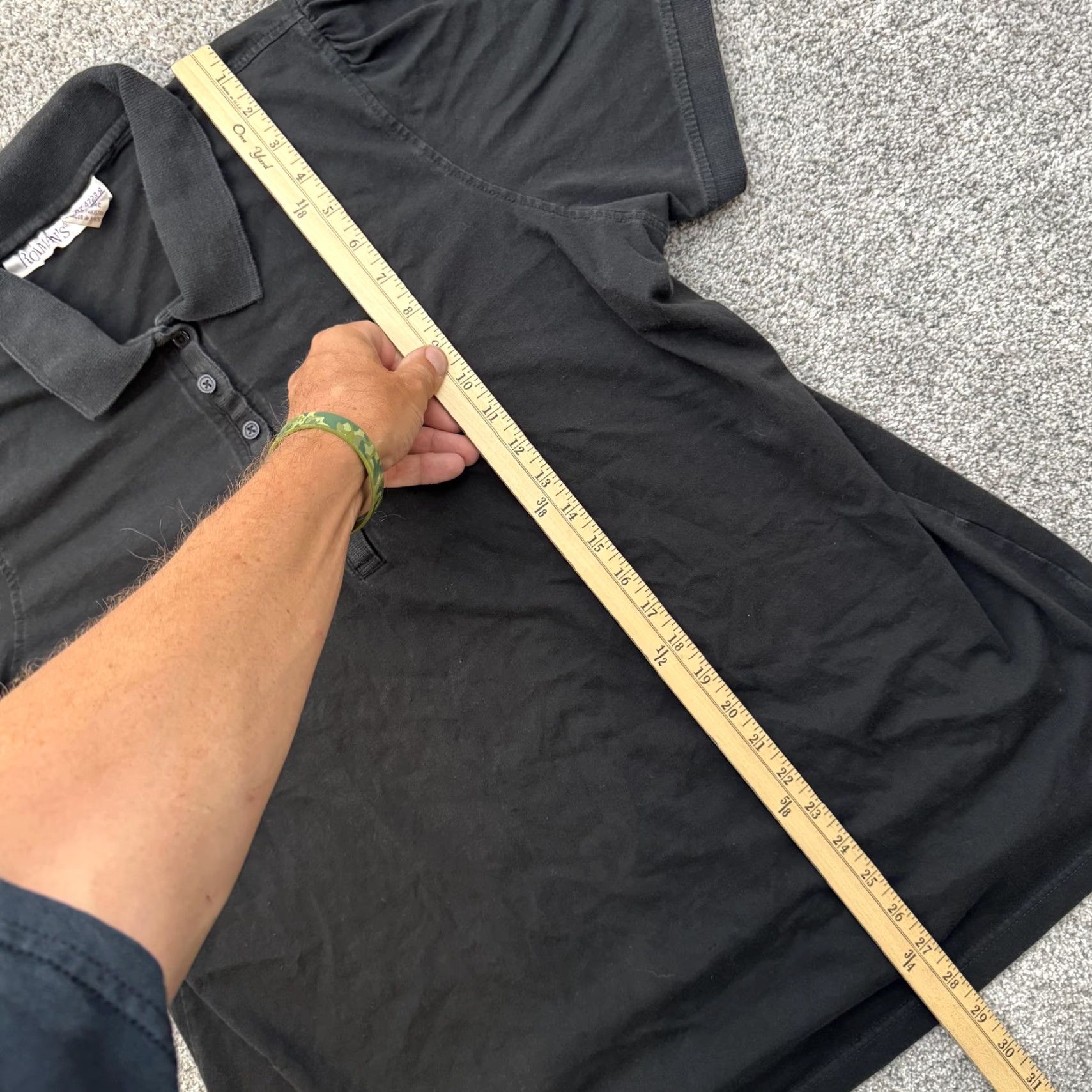 Vintage Romans Polo Shirt Womens 1X Black Short Sleeve Cotton Plus Size Top Size XL / US 12-14 / IT 48-50 - 2 Thumbnail