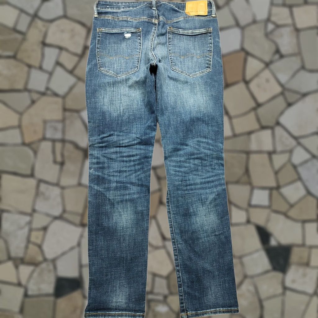 American Eagle Outfitters American Eagle Jeans Mens Blue 32x31 Athletic Skinny Distressed Airflex Denim Size US 32 / EU 48 - 1 Thumbnail