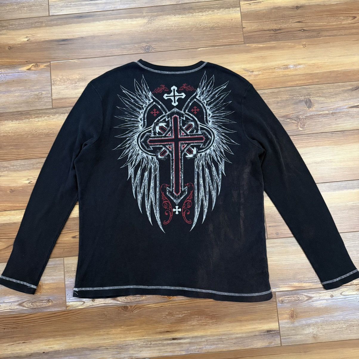 Other Black Y2K No Boundaries Grunge Punk Skull Thermal Shirt Size US XL / EU 56 / 4 - 2 Thumbnail