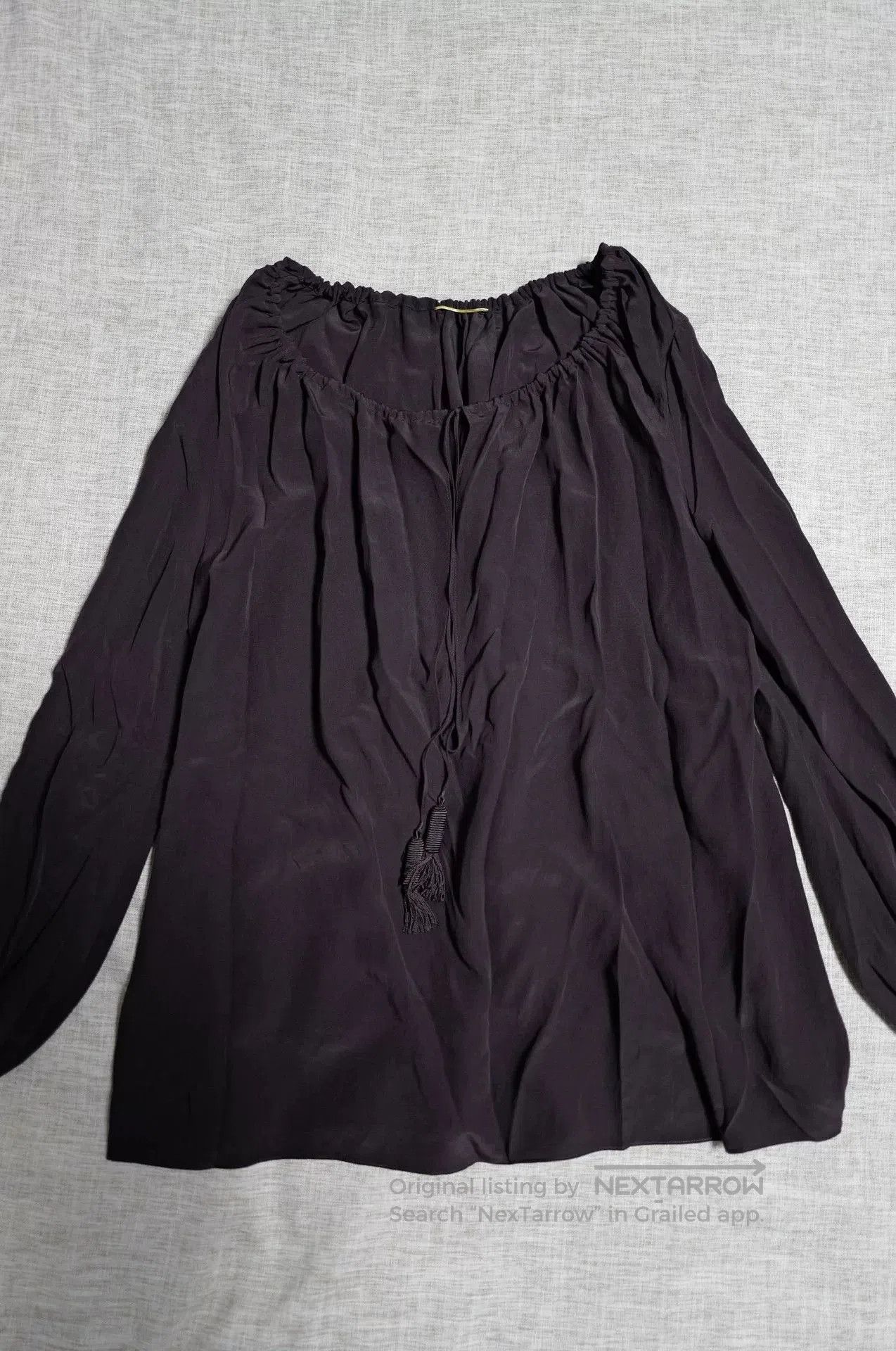 Saint Laurent Bohemian Silk Blouse with Fringes.