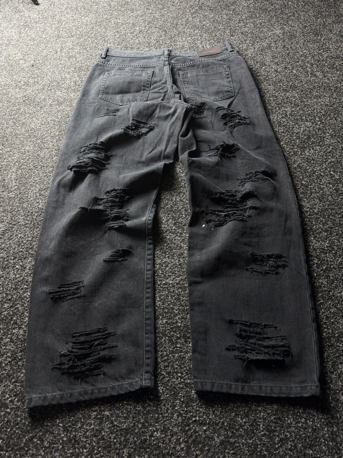 Diesel Luxury Y2K Diesel Niclah Heavy Distressed Washed Black Jeans Size 31" - 12 Thumbnail