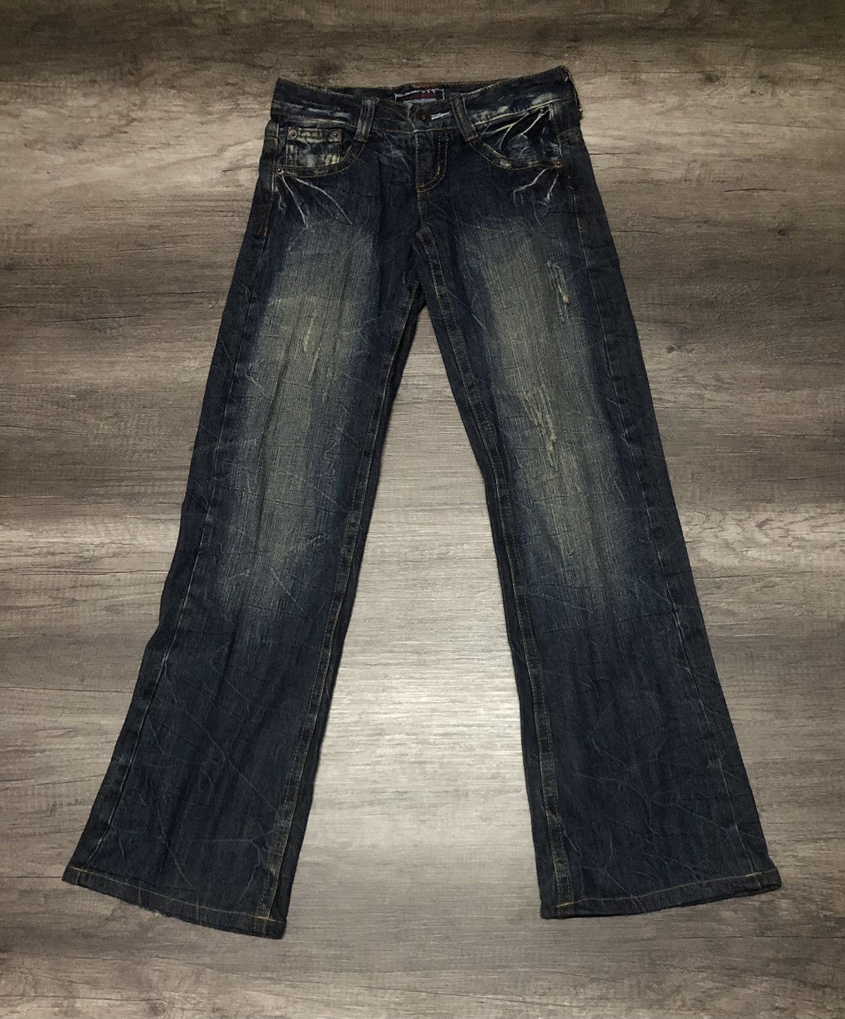 Japanese Brand VINTAGE AFRICA TARO DENIM FLARED JEANS Size 28" / US 6 / IT 42 - 7 Thumbnail