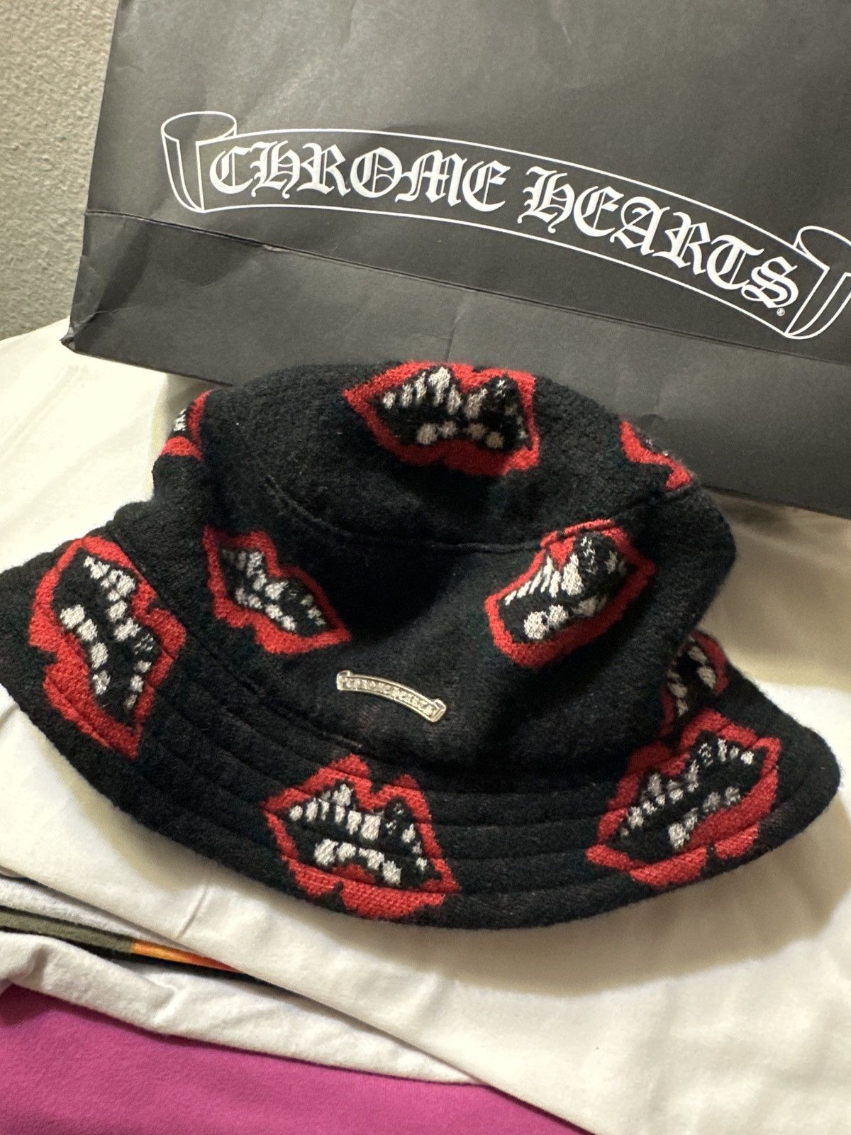 image of Chrome Hearts Chromehearts Mattyboy Bucket Hat in Black, Men's