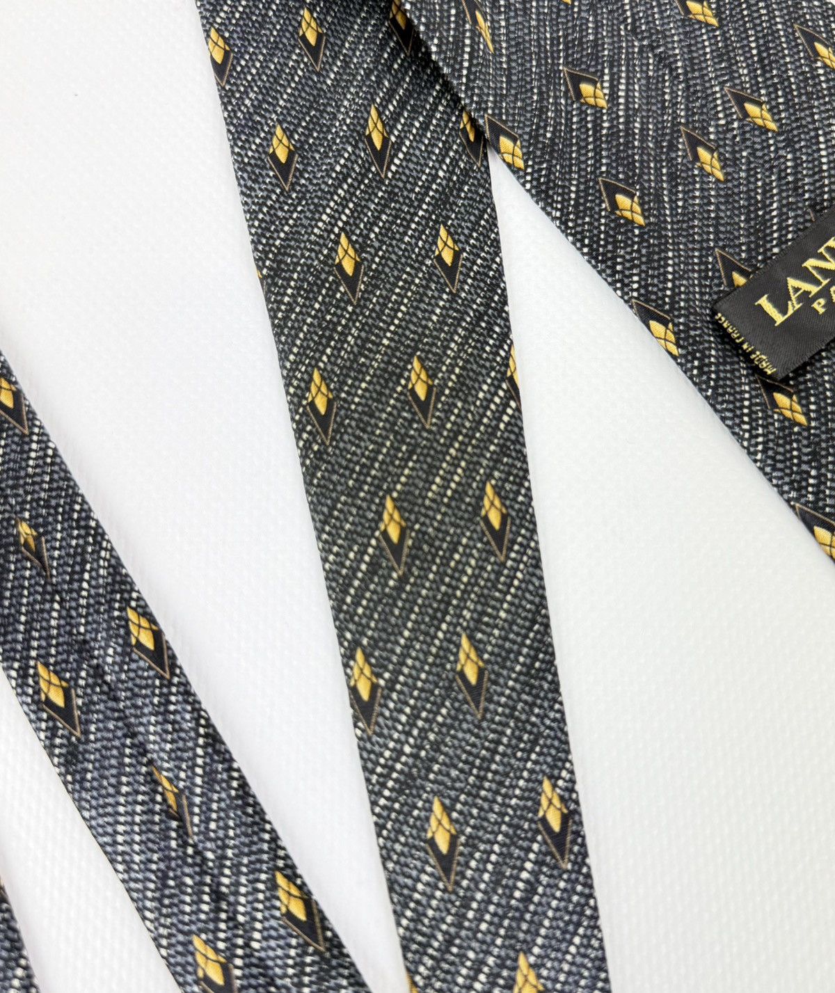 Lanvin Lanvin Paris 100% silk Tie Necktie for Men Top Luxury Gray Size ONE SIZE - 10 Thumbnail