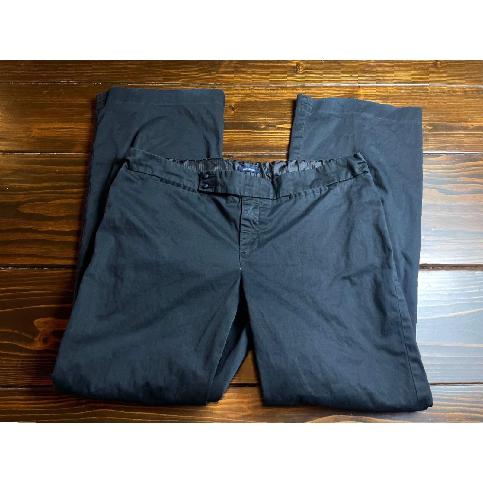 Gap Gap Pants Women 10R Black Maternity Flared Elastic Waist Dress Pants Solid Casual Size 32" / US 10 / IT 46 - 2 Thumbnail