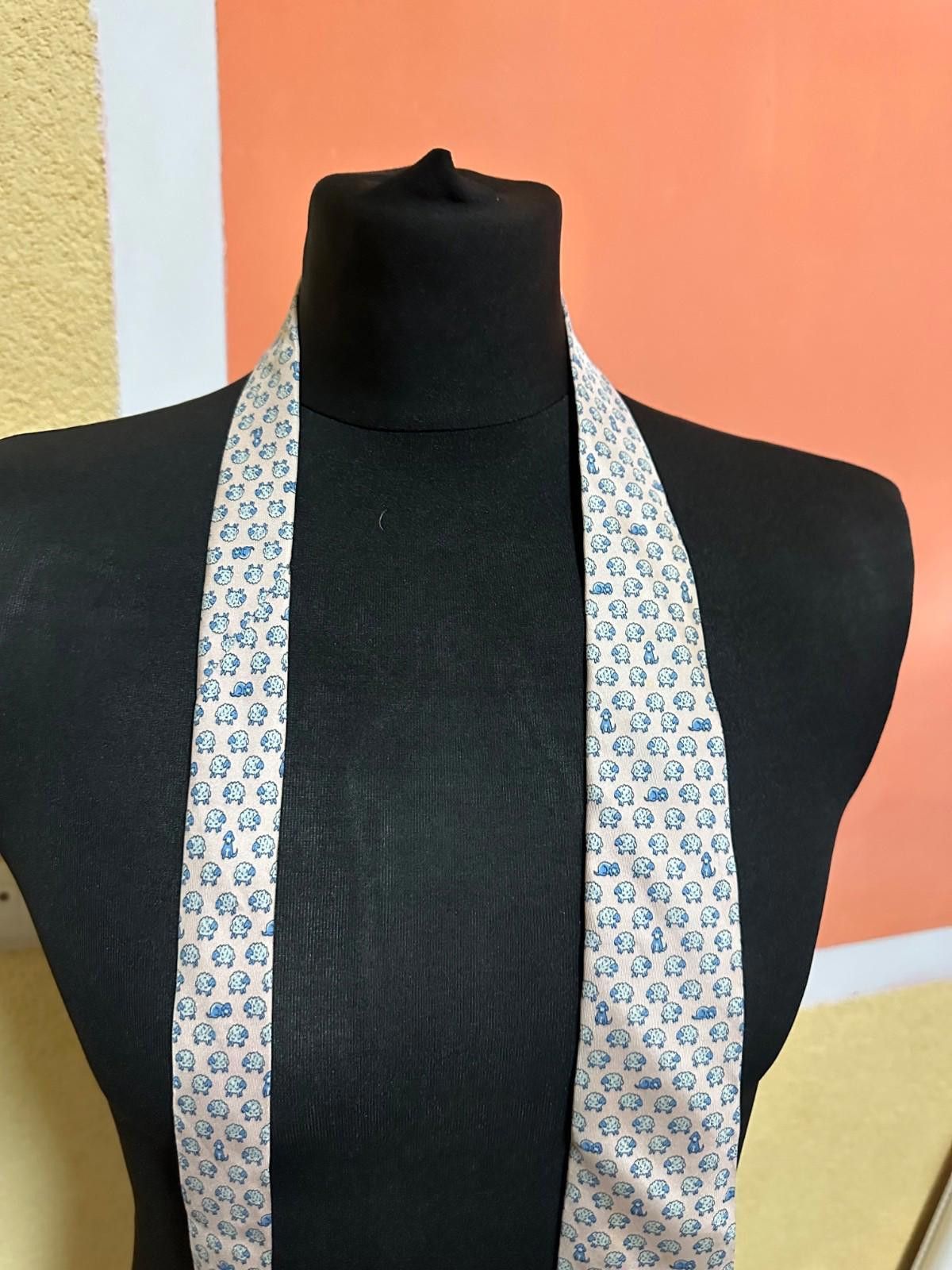 Hermes Hermes Tie Pink Silk Size ONE SIZE - 3 Thumbnail