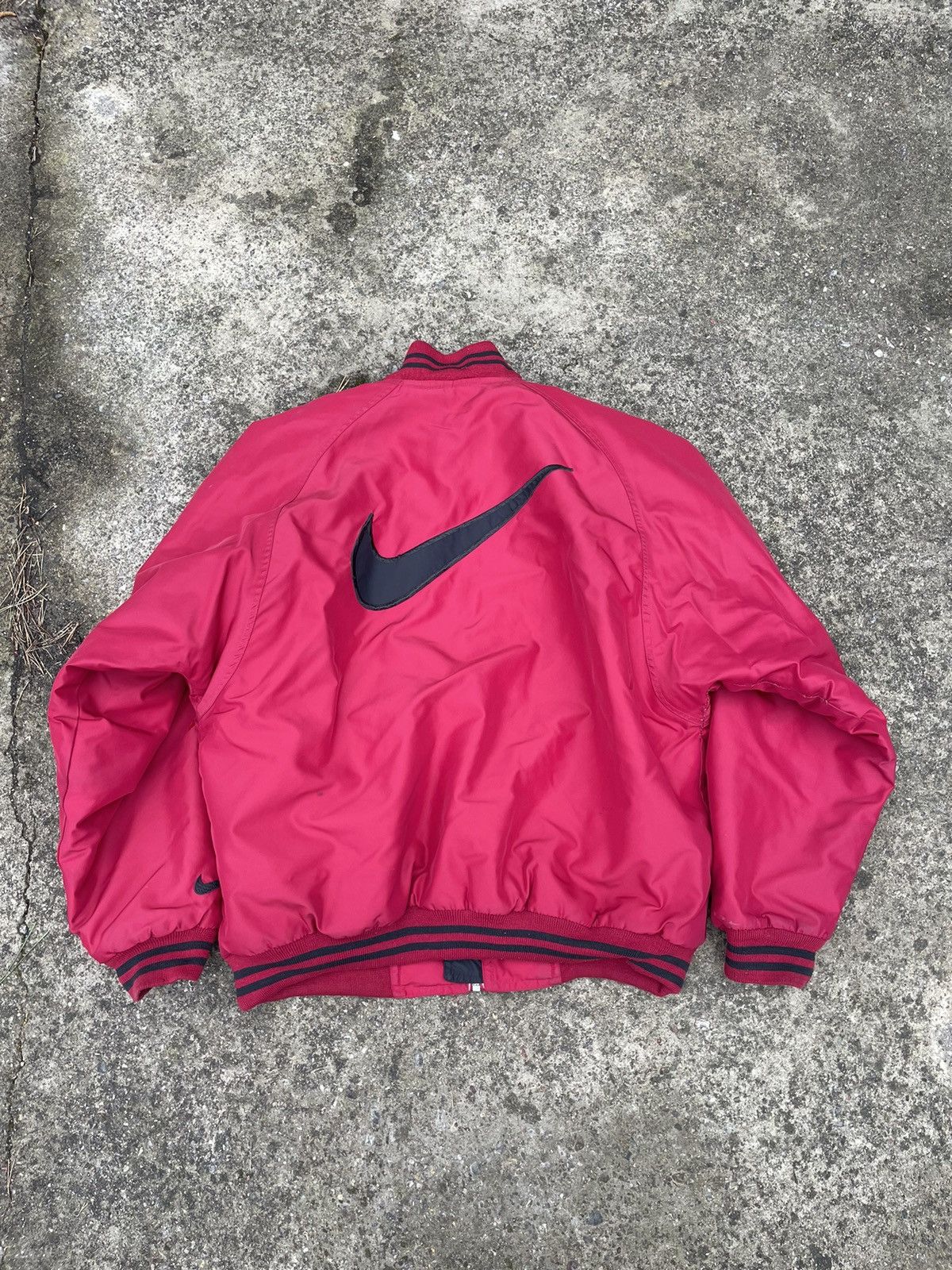 image of 90-S Big Swoosh Nike Bomber in Red, Men's (Size Large)