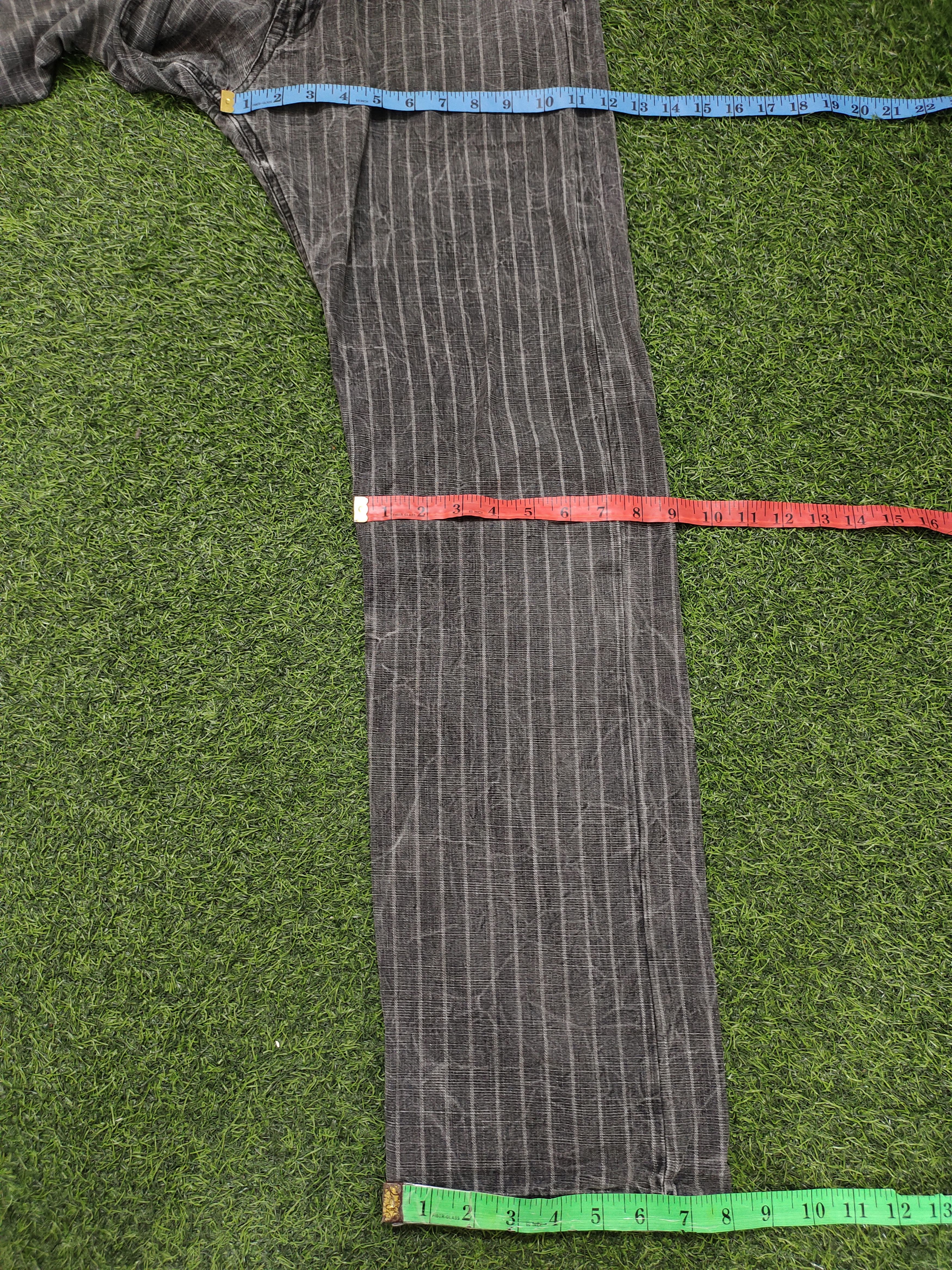 If Six Was Nine Vintage Root Three Japan Black Faded Striped Denim Pants Size US 32 / EU 48 - 17 Thumbnail