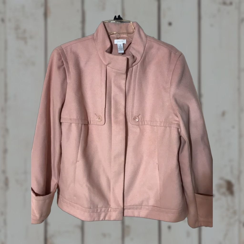 Vintage Chico’s Blush Peacoat Women’s Size 3/XL Coat Women Fall Winter Business Casual Formal Outer Shell Zipper Button EUC Size XS / US 0-2 / IT 36-38 - 1 Thumbnail