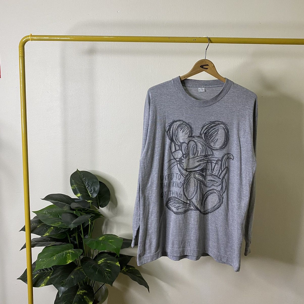 Disney × Mickey Mouse × Vintage Vintage 1990s Mickey Mouse Sketching Drawing Art LS Tee Size US M / EU 48-50 / 2 - 1 Thumbnail