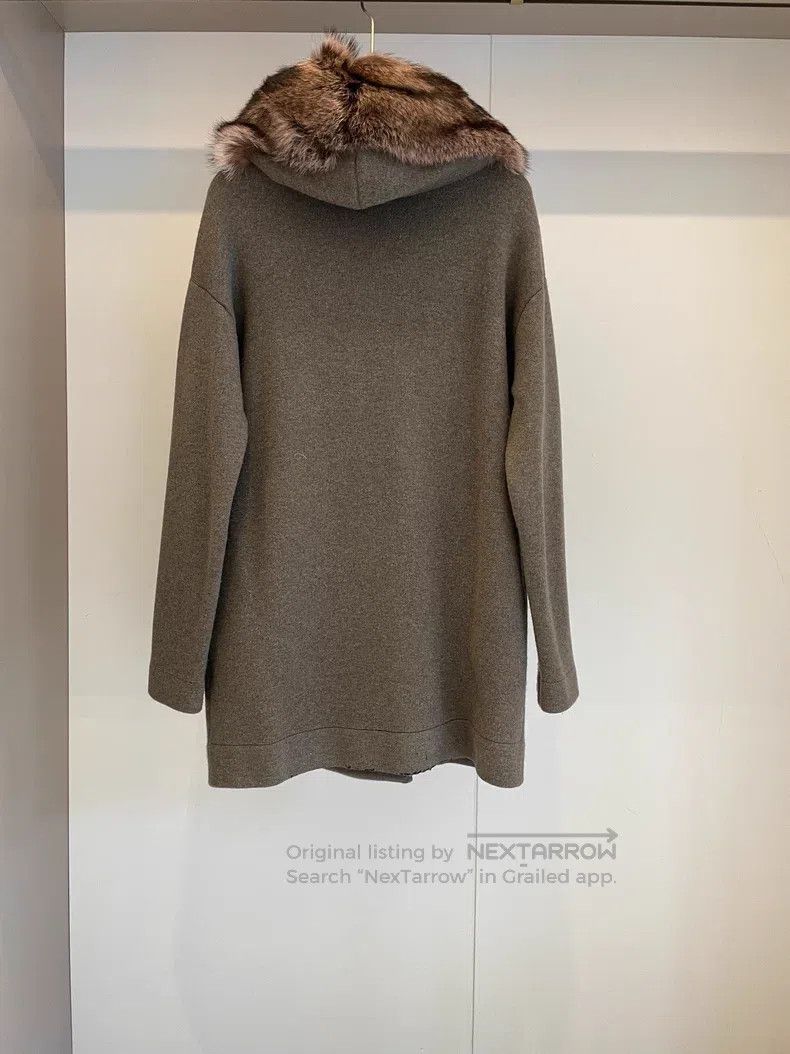 Brunello Cucinelli Brunello Cucinelli Gray Green Cashmere Coat Size S / US 4 / IT 40 - 2 Thumbnail