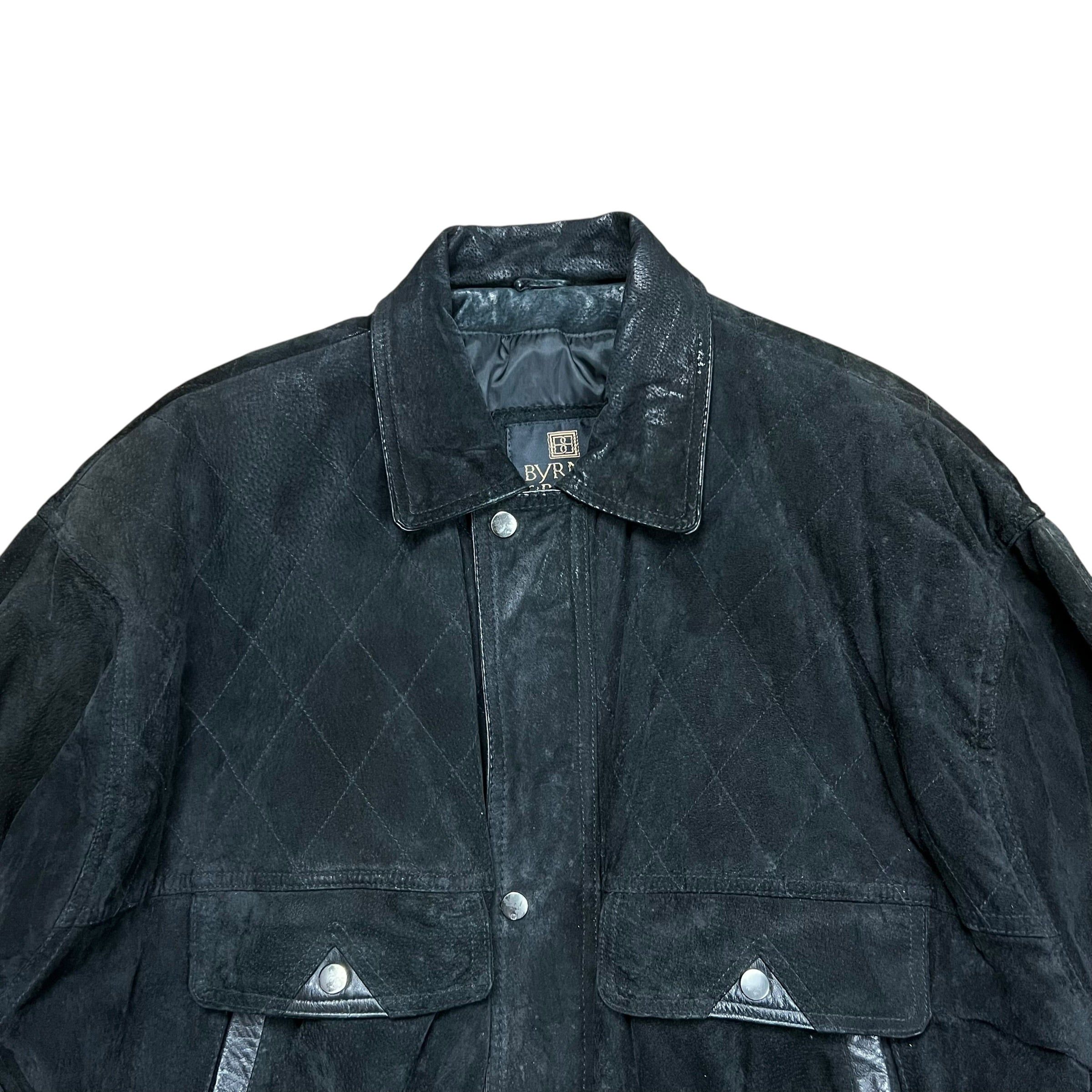 Vintage Byrnes & Baker Black Leather Bomber Jacket - M Size US M / EU 48-50 / 2 - 3 Thumbnail