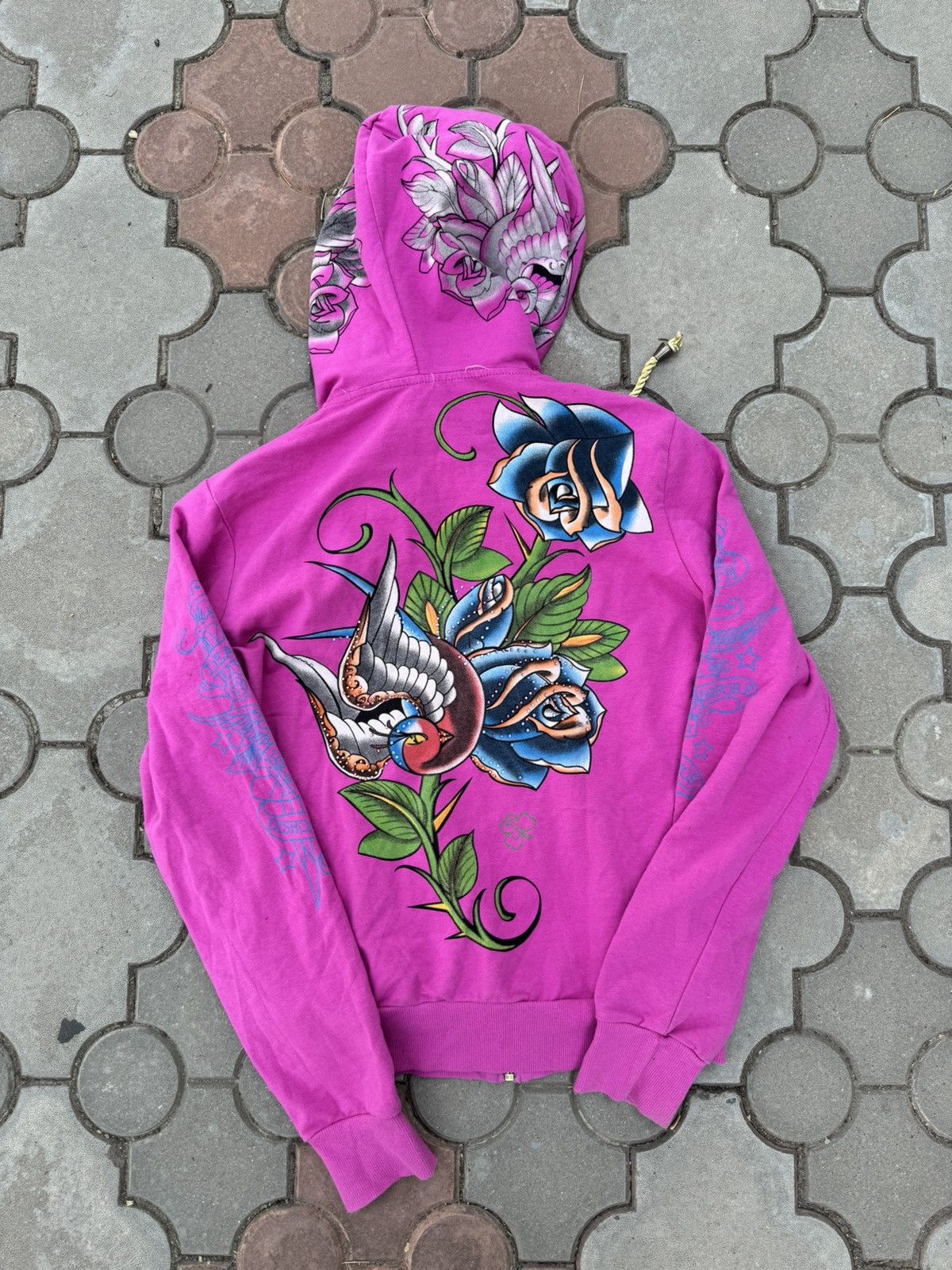 Ed Hardy × Vintage Vintage Ed Hardy Style Zip Hoodie Y2K Size M / US 6-8 / IT 42-44 - 2 Thumbnail