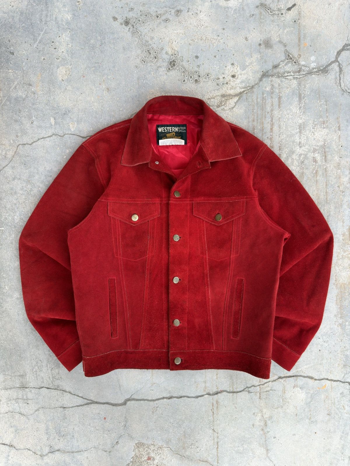 Sears Vintage 1970s Sears Red Suede Leather Jacket Size US M / EU 48-50 / 2 - 1 Thumbnail