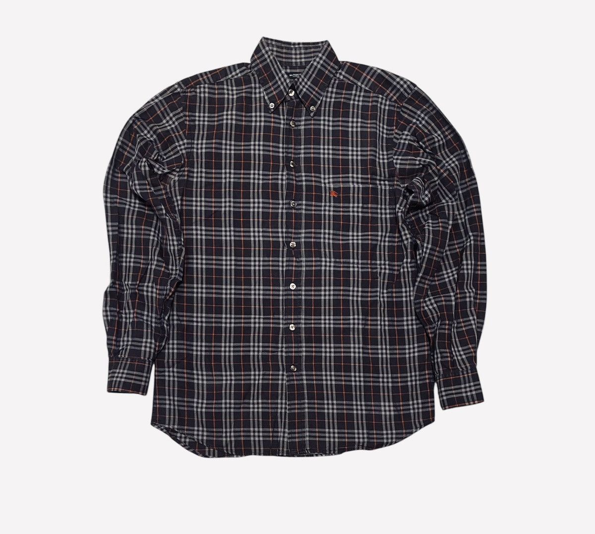 Burberry Burberry Checked Shirt Plaid Button Downs Navy Vintage Nova Size US S / EU 44-46 / 1 - 1 Thumbnail