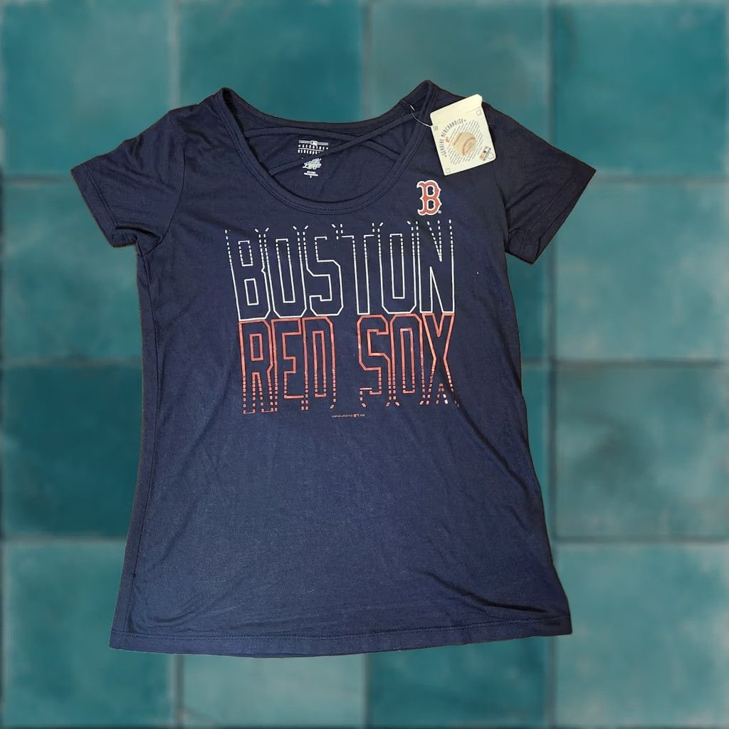 MLB MLB Boston Red Sox Women's Poly Rayon Scoop Neck T-Shirt Small NWT Regular Short Sleeve Logo Multicolor Sports Casual Shirt Womens Size S / US 4 / IT 40 - 1 Thumbnail