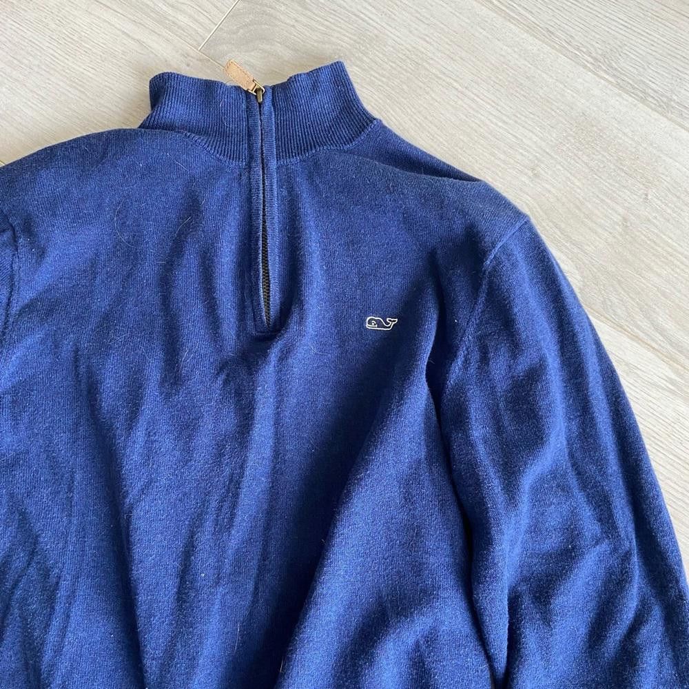 Designer Stylish Navy Blue Half-Zip Sweater by Unknown Brand Size US S / EU 44-46 / 1 - 1 Thumbnail
