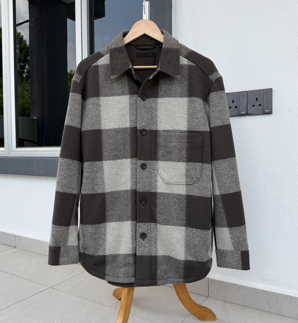 Uniqlo Uniqlo Heavy Wool Flannel Overshirt Buffalo Check Jacket Size US L / EU 52-54 / 3 - 3 Thumbnail