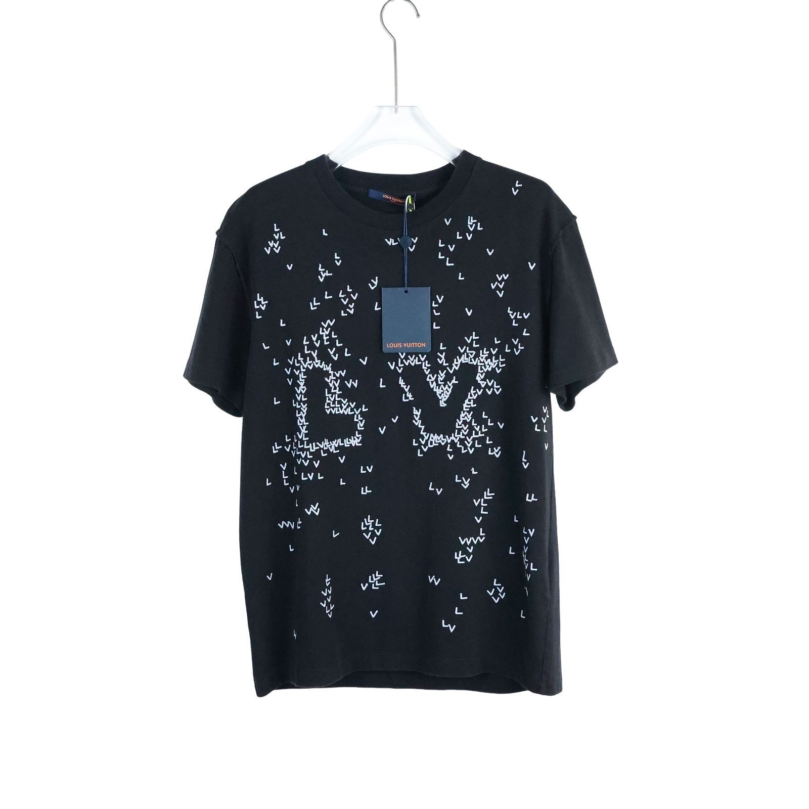 Louis Vuitton x Nigoロゴ刺繍 Tシャツ 黒 Louis Vuitton Louis Vuitton LV x Nigo Logo Embroidered T-Shirt-yf