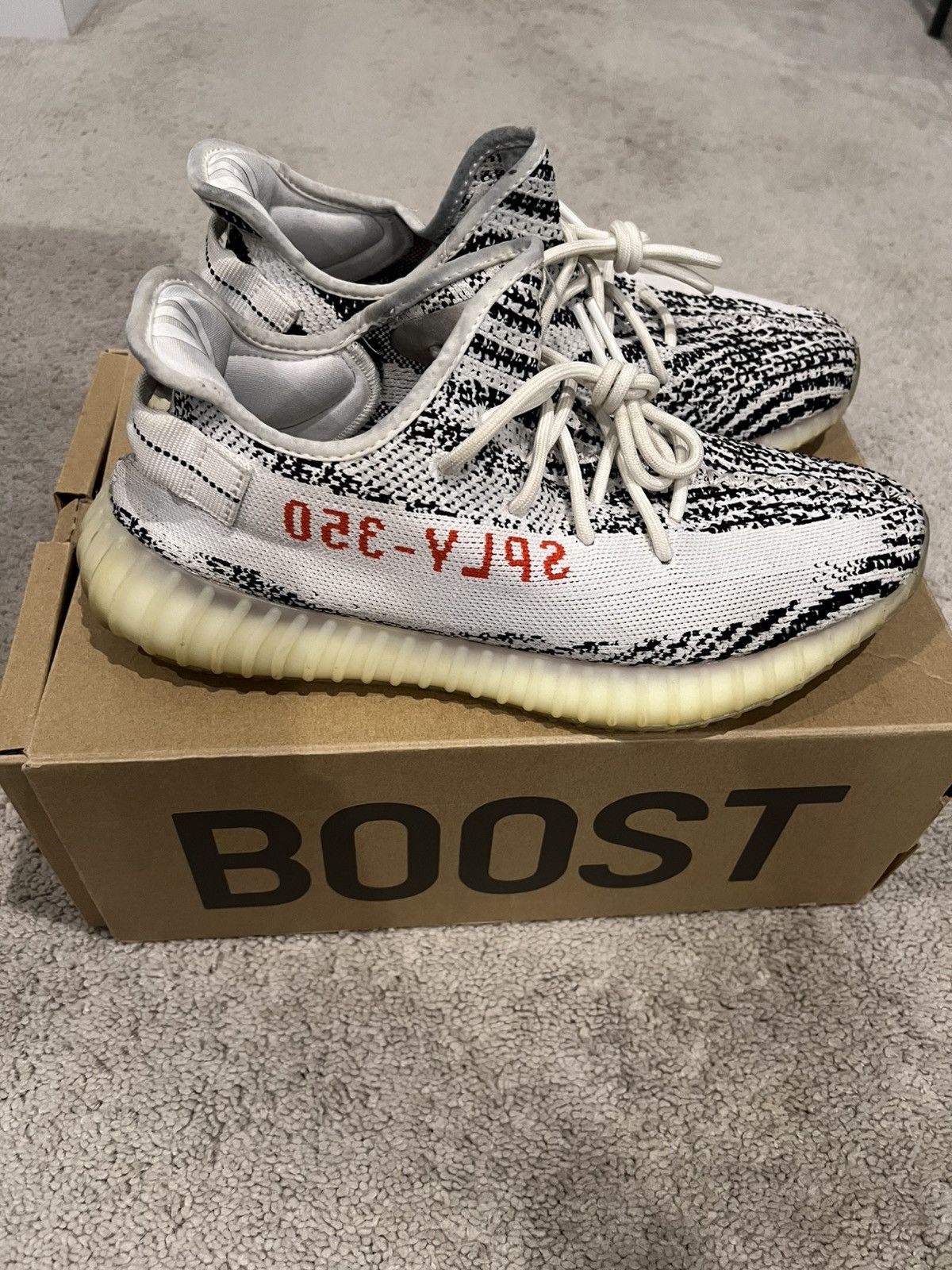 Adidas Yeezy 350 Boost Zebra Size US 10.5 / EU 43-44 - 4 Thumbnail