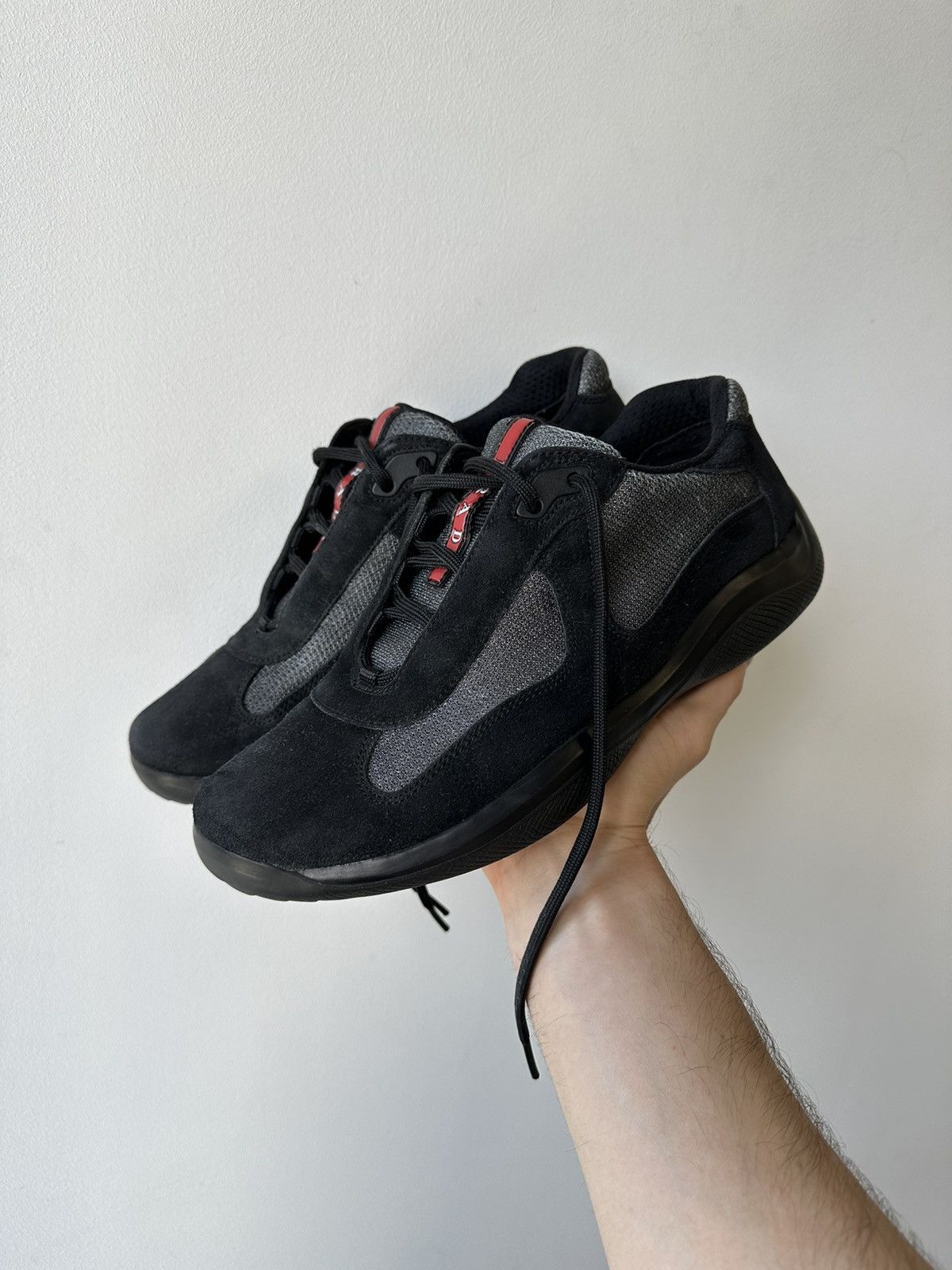 Designer × Prada × Streetwear Prada Vintage y2k American Cup Suede Sneakers