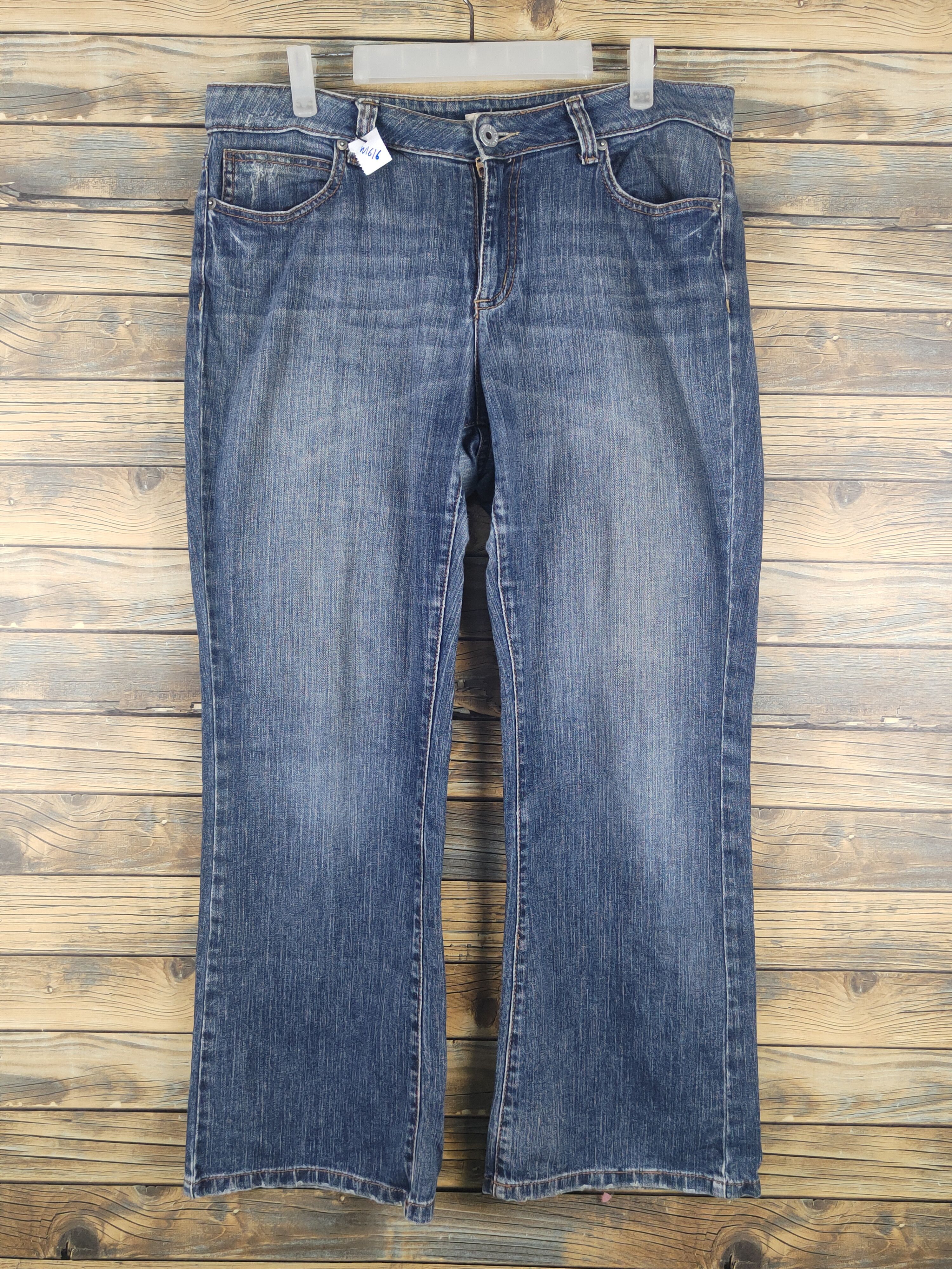 DKNY × Vintage DKNY Blue Distressed Ripped denim Jeans #W1616 Size 35" - 1 Thumbnail