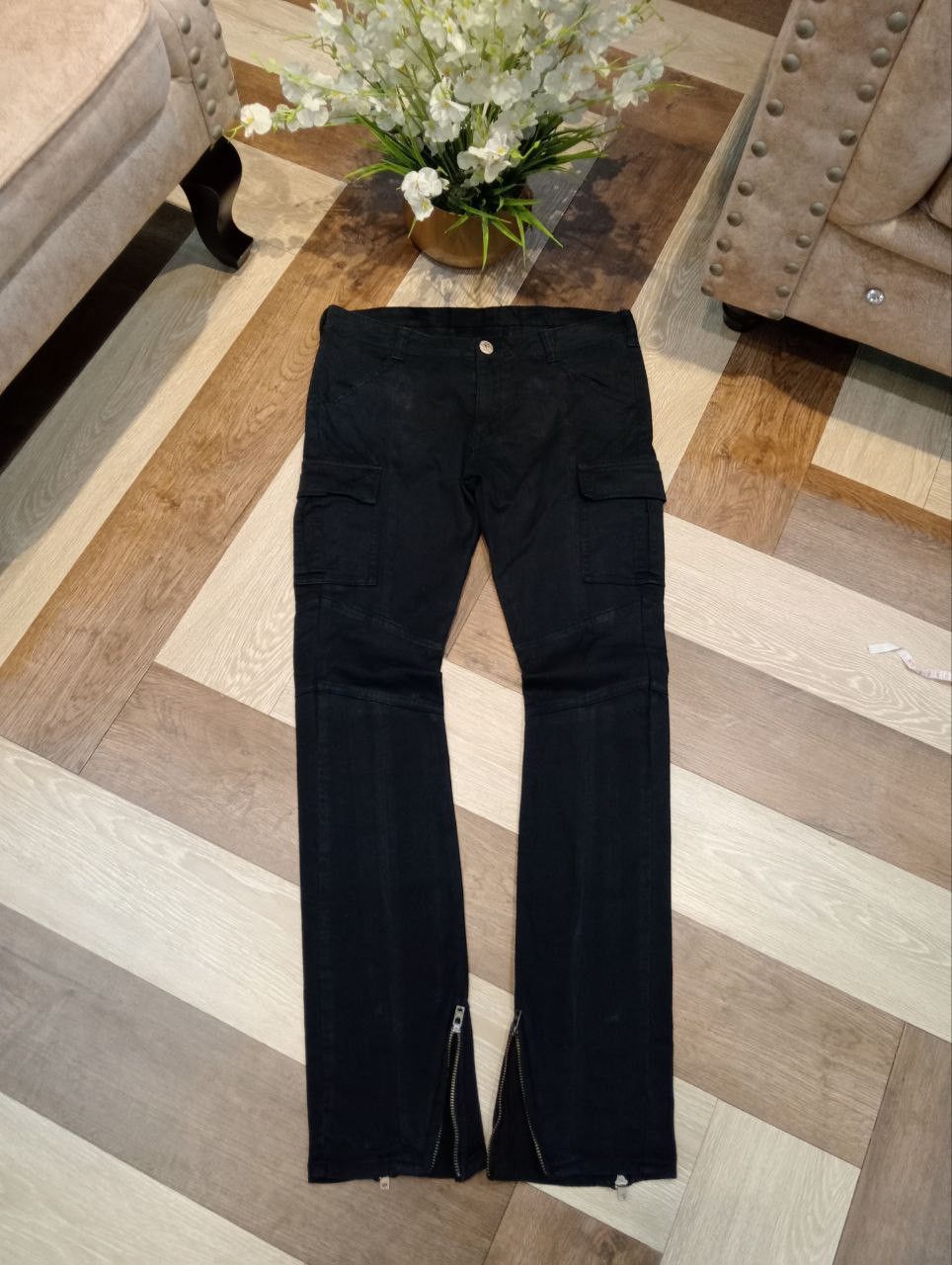 BUFFALO BOBS BUFFALO BOBS CRYSTAL ANKLE ZIP CARGO PANTS - BLACK Size US 33 - 1 Thumbnail