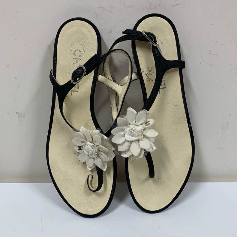Chanel Chanel Transparent Camellia Sandals, Size 38 Size US 7 / IT 37 - 3 Thumbnail