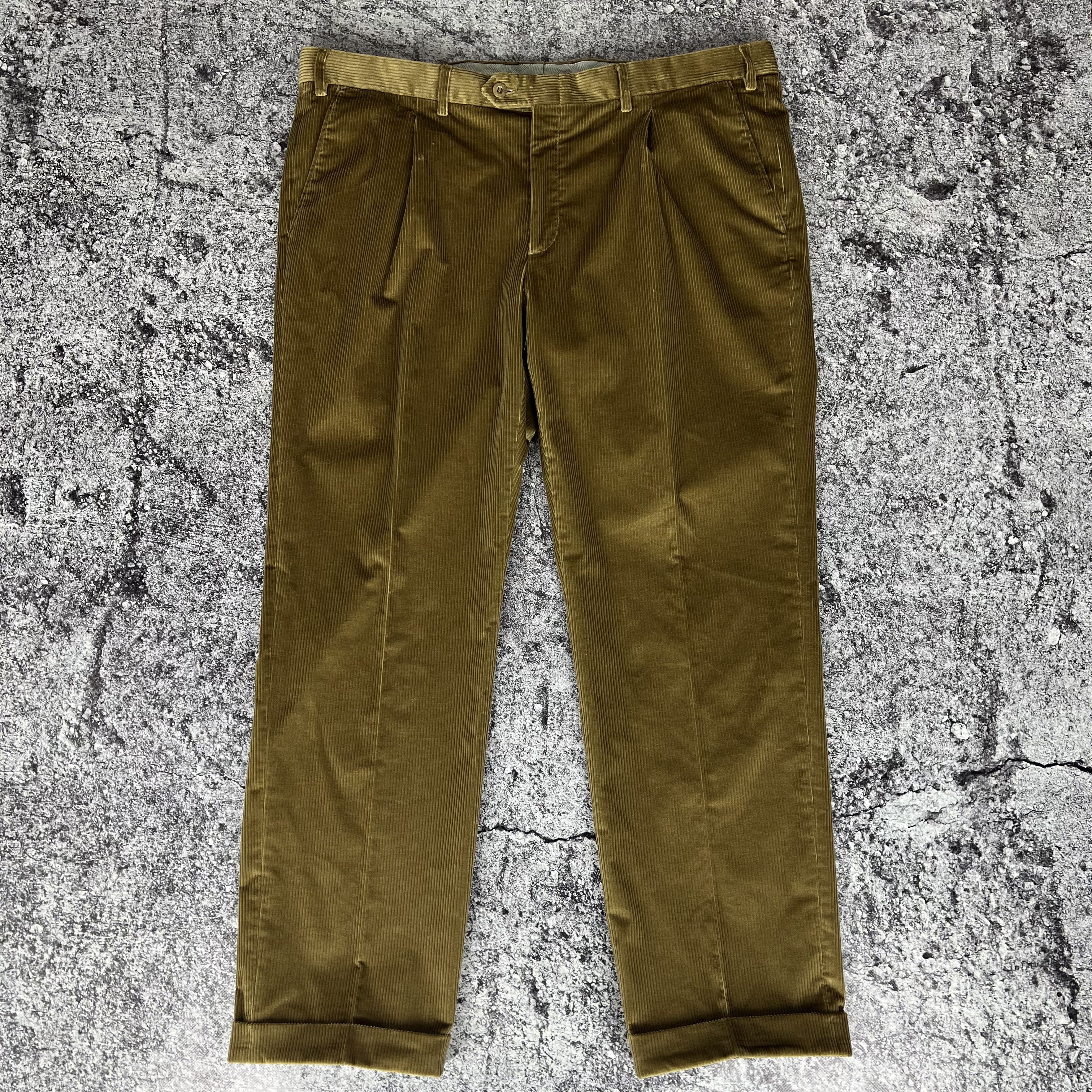 image of Brioni Velvet Pants Made In Italy Size 28 S in Beige, Men's