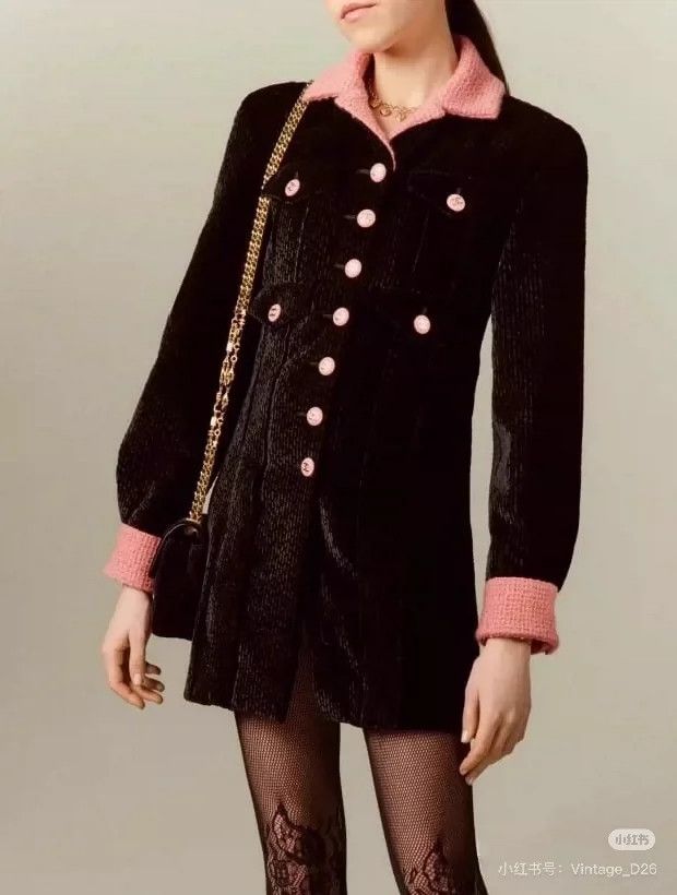 Chanel Chanel 22B pink collar black velvet jacket 2504-Nextarrow Size XS / US 0-2 / IT 36-38 - 3 Thumbnail