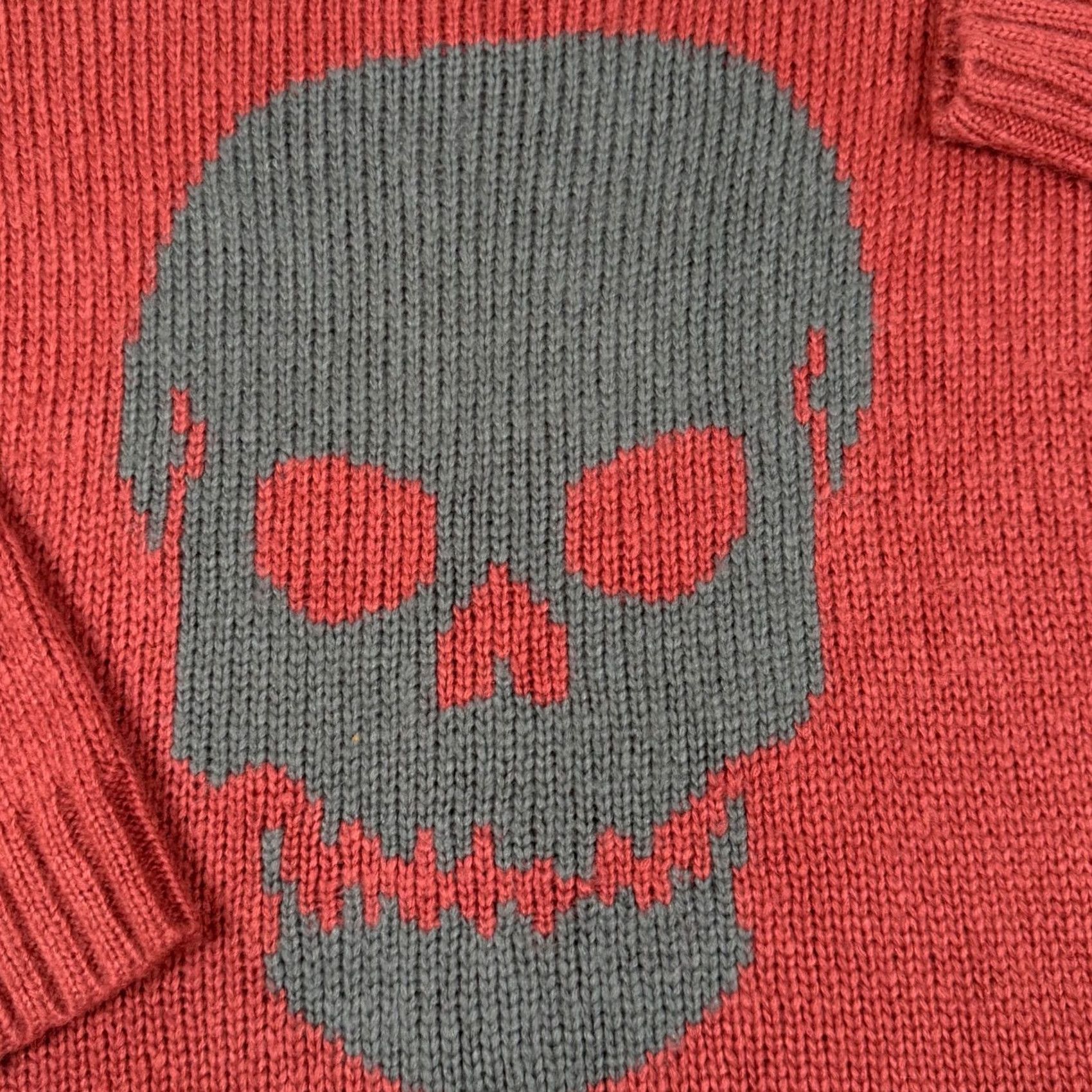 Vintage VINTAGE Wooden Ships Skull Knit Sweater S/M Oversized Crew Neck Women Geometric Ghost Halloween Horror Knit Fall Fashion Size S / US 4 / IT 40 - 2 Thumbnail