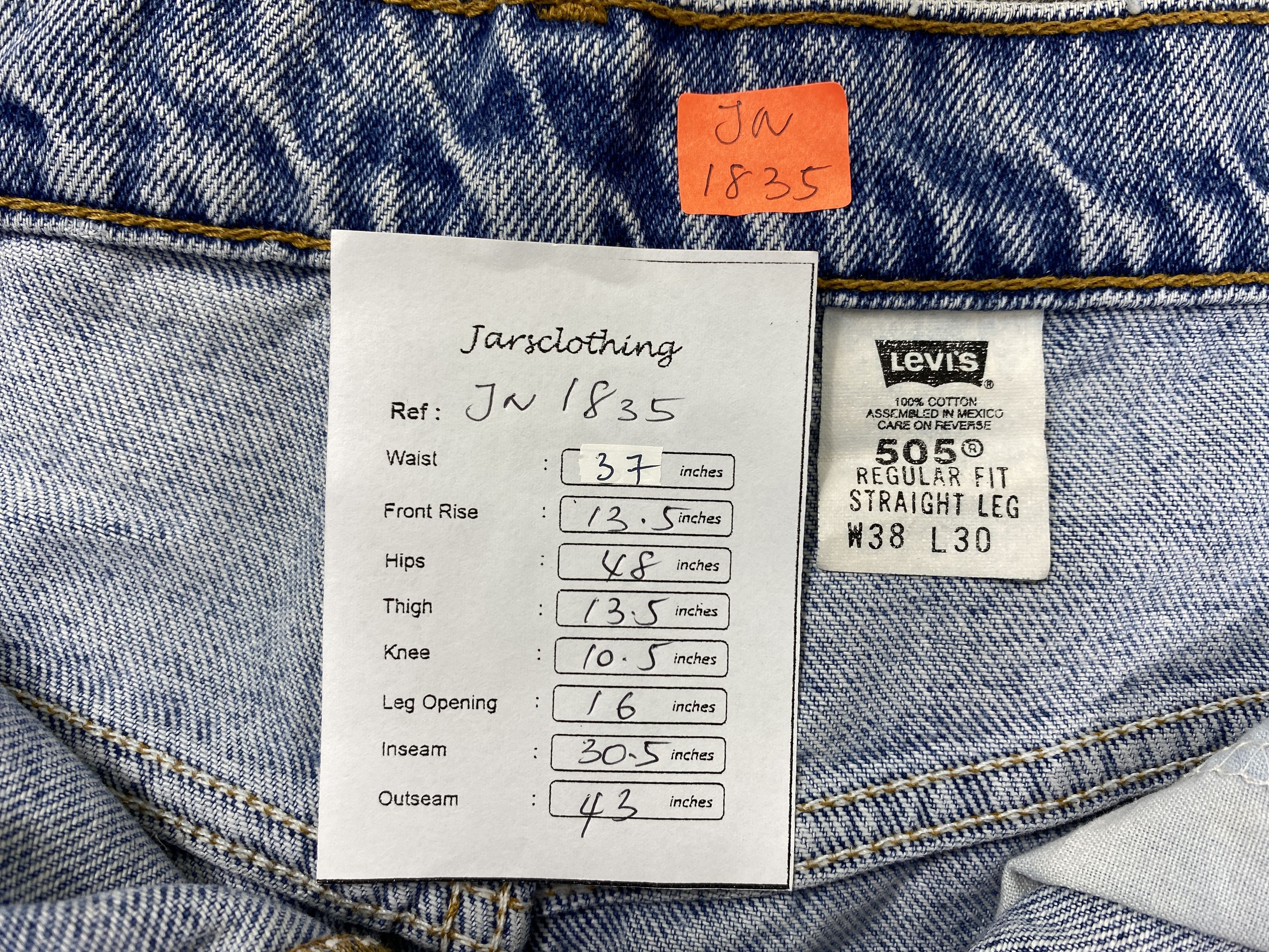 Levi's Blue Wash Vintage Levi's 505 Jeans 37x30.5 Denim -JN1835 Size US 37 - 8 Thumbnail