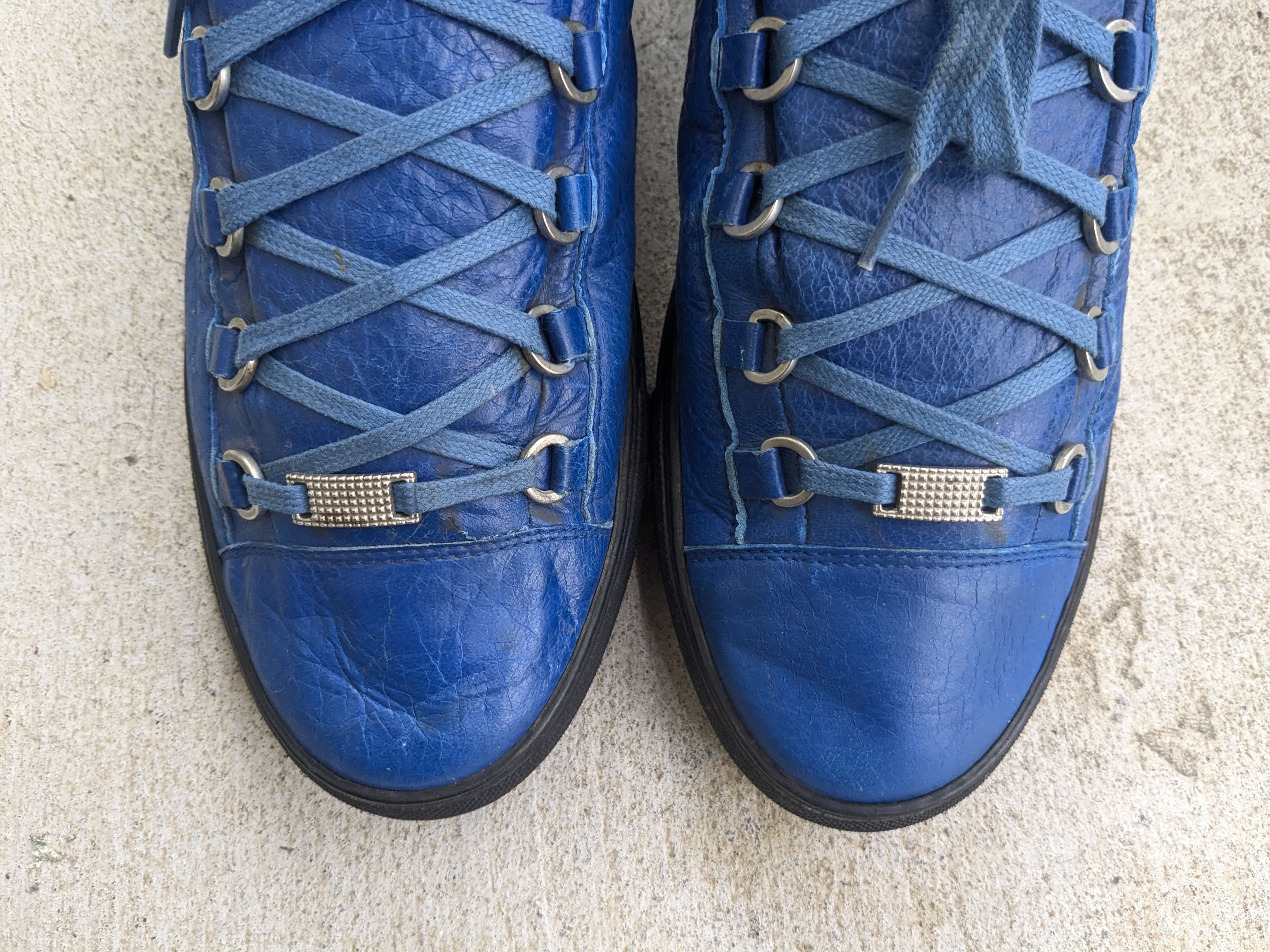 Balenciaga Balenciaga Arena Black Blue 12 Leather High Tops Size US 12 / EU 45 - 3 Thumbnail