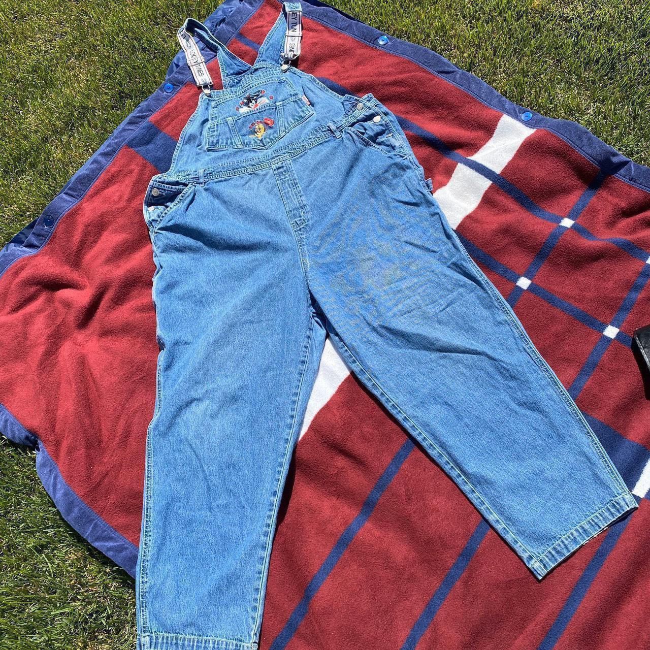 Other Vintage Y2k Looney Tunes denim overalls Sylvester Tweety Size 42" / US 20 - 1 Thumbnail