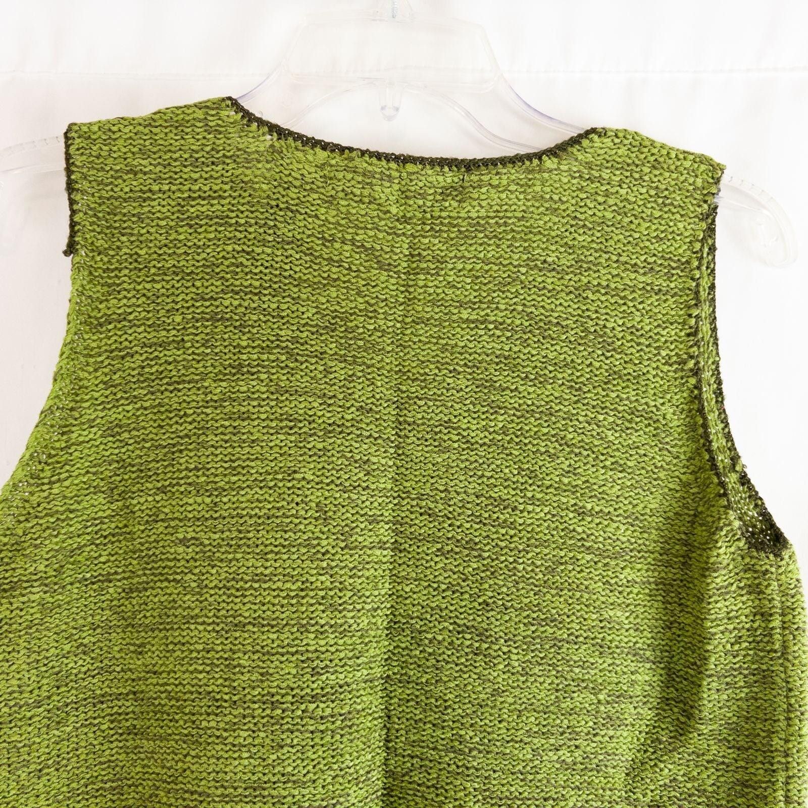 Other Crazy Horse Vintage Green Solid Sweater Vest Womens Large Size L / US 10 / IT 46 - 6 Thumbnail