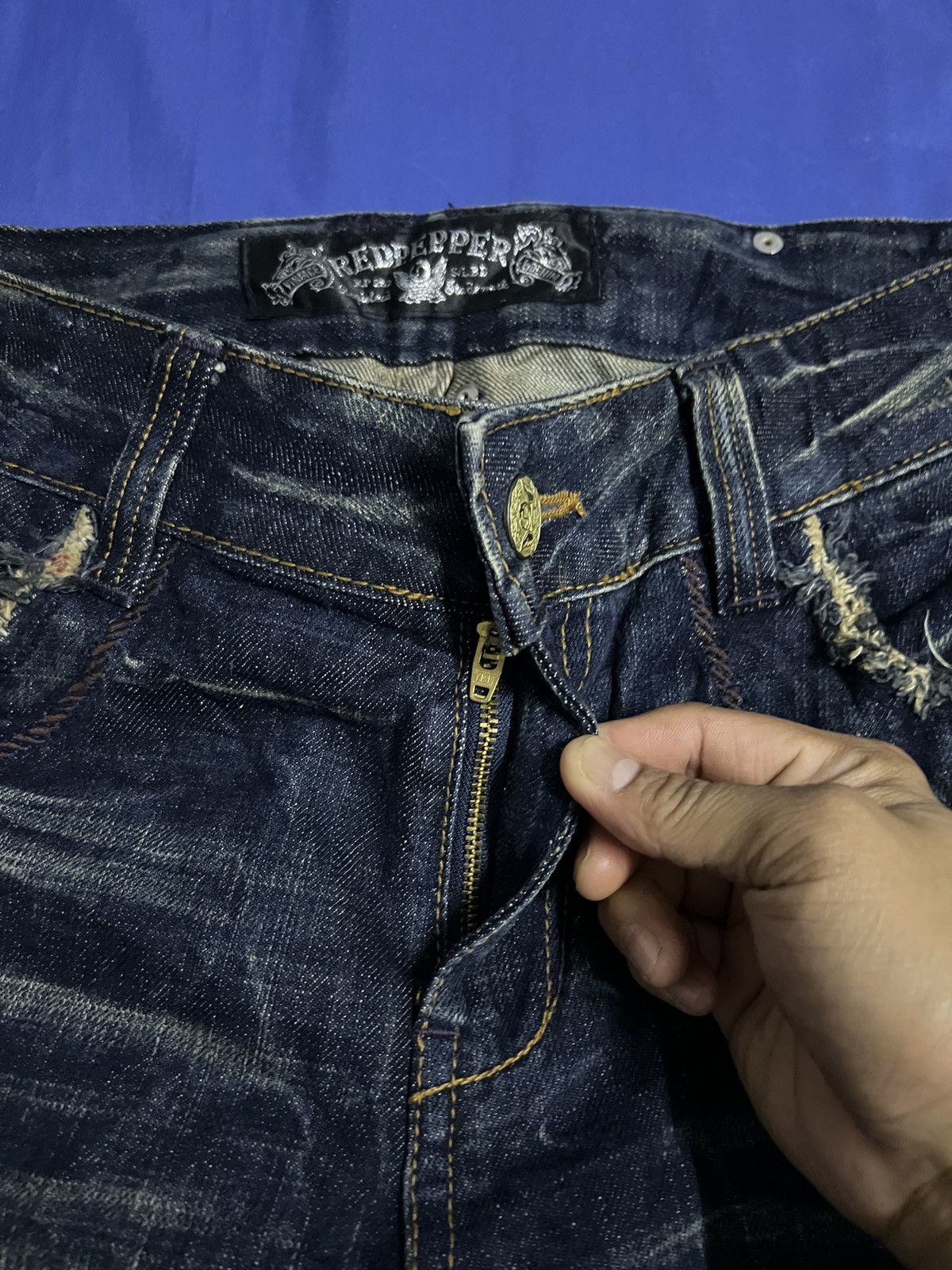 Designer × Japanese Brand REDPEPPER FLARED JEANS JAPANESE BRAND DENIM Size US 34 / EU 50 - 16 Thumbnail