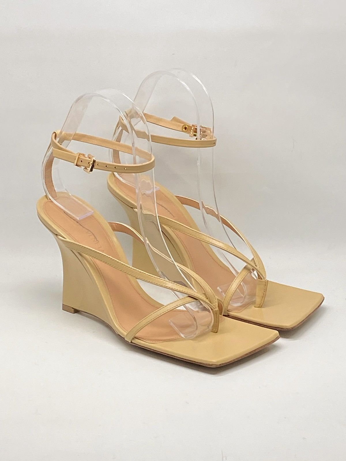Bottega Veneta Bottega Veneta Stretch Ankle Strap Wedge Sandal size 36.5 Size US 6.5 / IT 36.5 - 1 Thumbnail