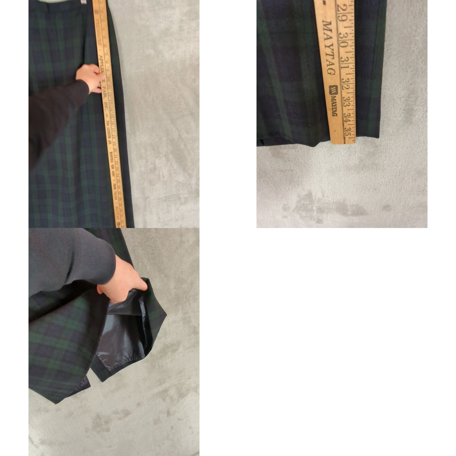 Pendleton VINTAGE Pendleton Maxi Skirt Wool Black Watch Plaid 12 Green Navy Lined Pockets USA Regular Skirt Winter Fall Spring 80s 90s Academia Classic Womens Size 34" / US 12 / IT 48 - 9 Thumbnail
