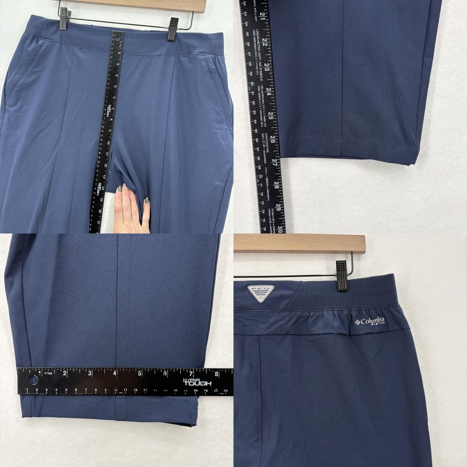 Vintage Columbia Pants Mens Large Short Blue PFG Fishing Elastic Waist Stretch Outdoors Size US 33 - 8 Thumbnail