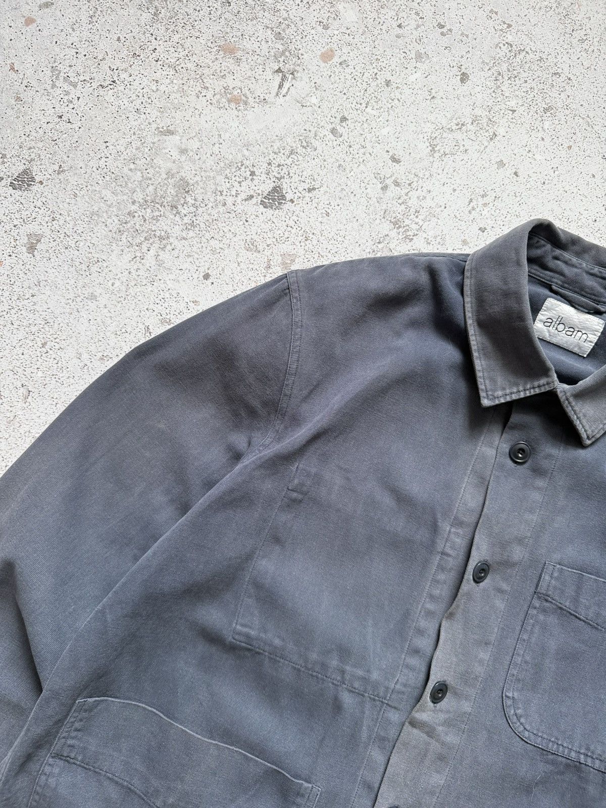 Albam Albam Chore Navy Striped Jacket Overshirt Size L Longsleeve Size US L / EU 52-54 / 3 - 3 Thumbnail