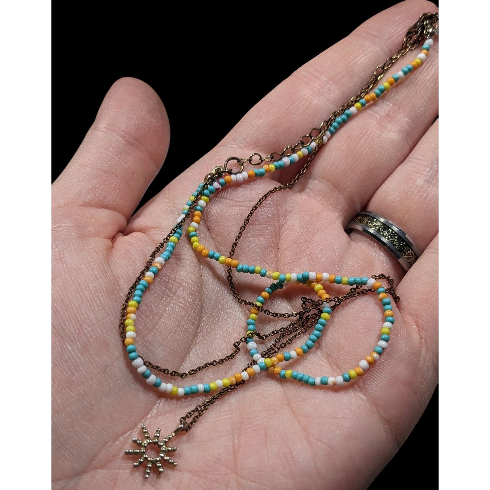 Other Minimalist Floral Layered Bohemian Beaded Sun Necklace Size ONE SIZE - 5 Thumbnail