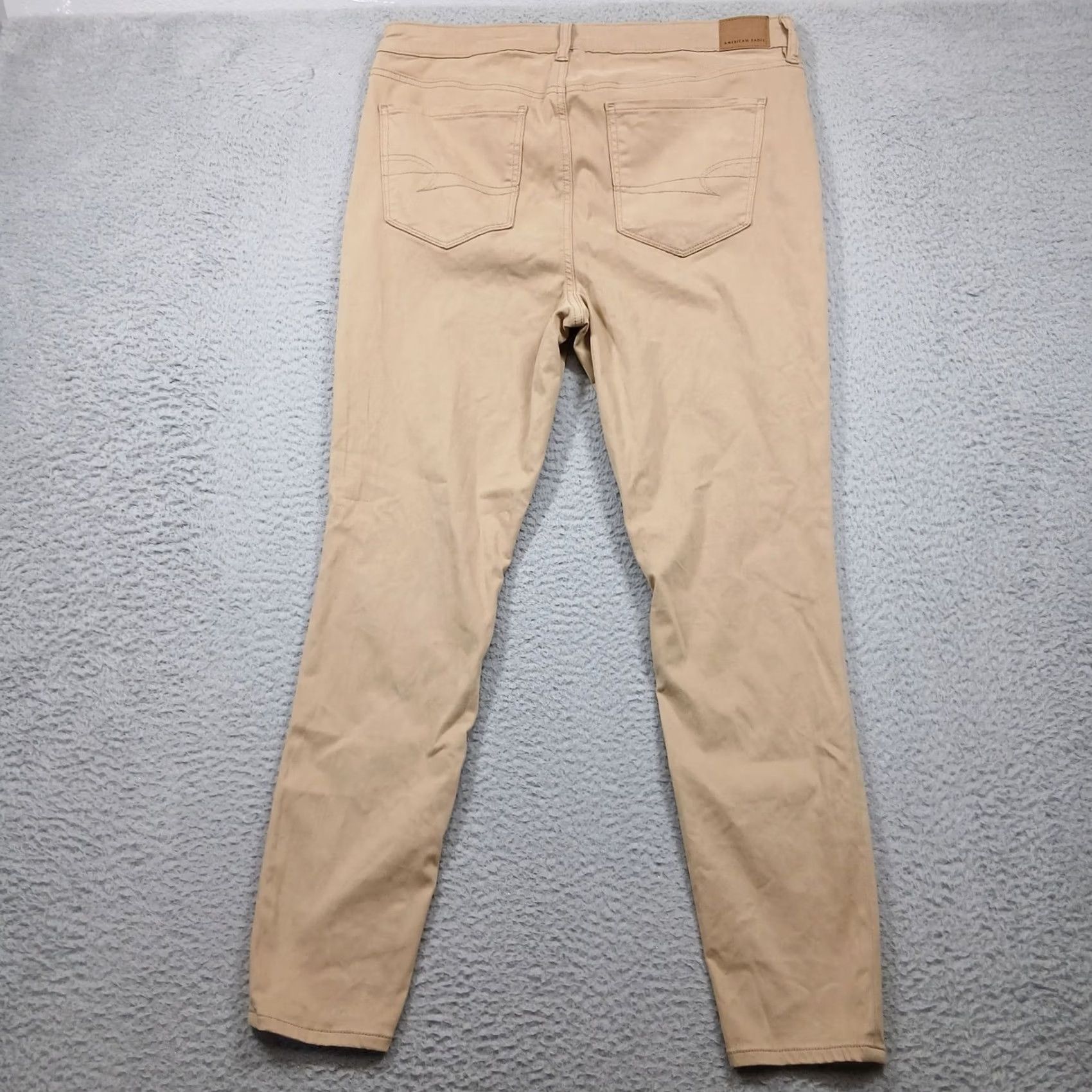 Vintage American Eagle Next Level Stretch Pants Women's 16 Regular Khaki Tan Size 38" / US 16 / IT 52 - 3 Thumbnail